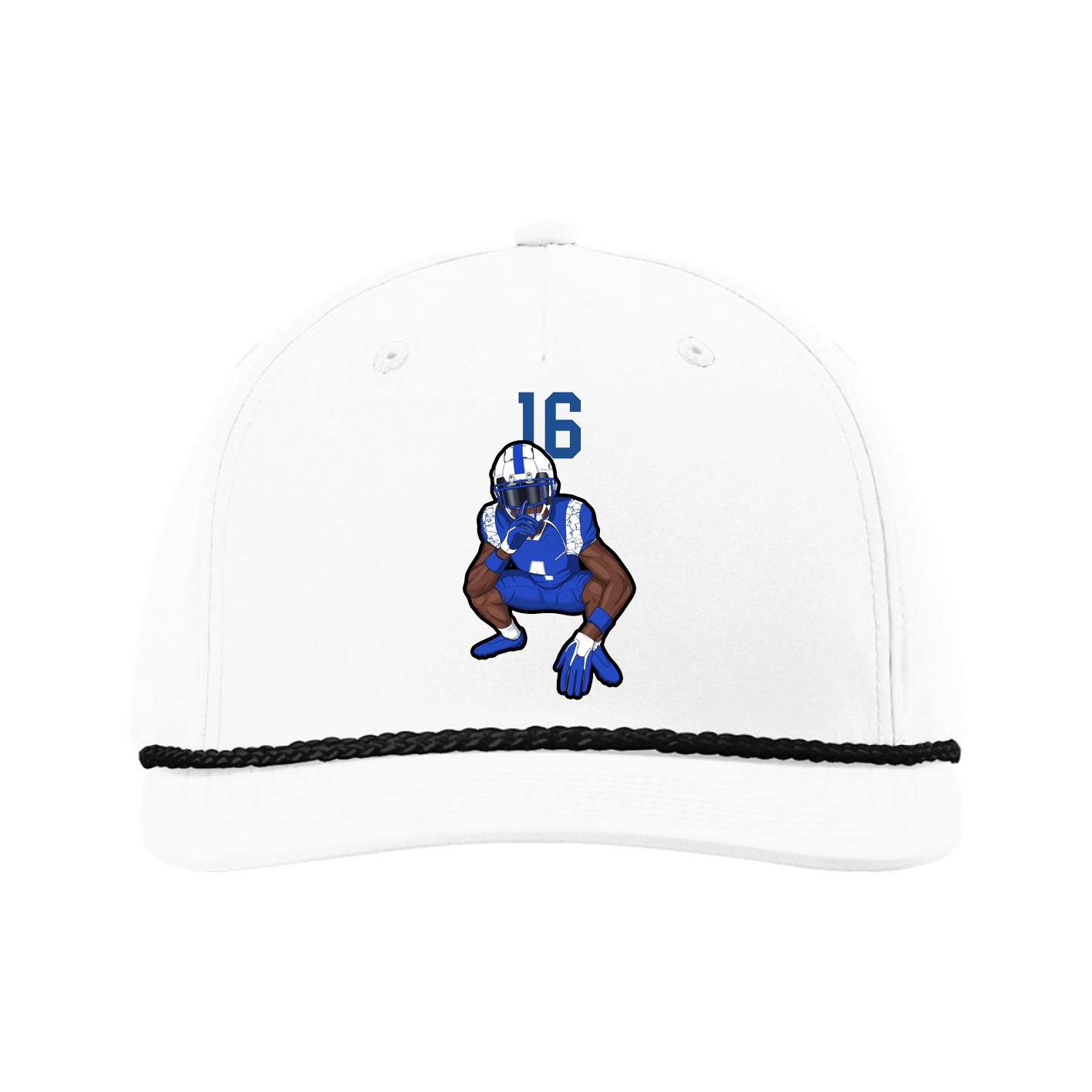 Five-Panel Classic Rope Cap — Number Top in White