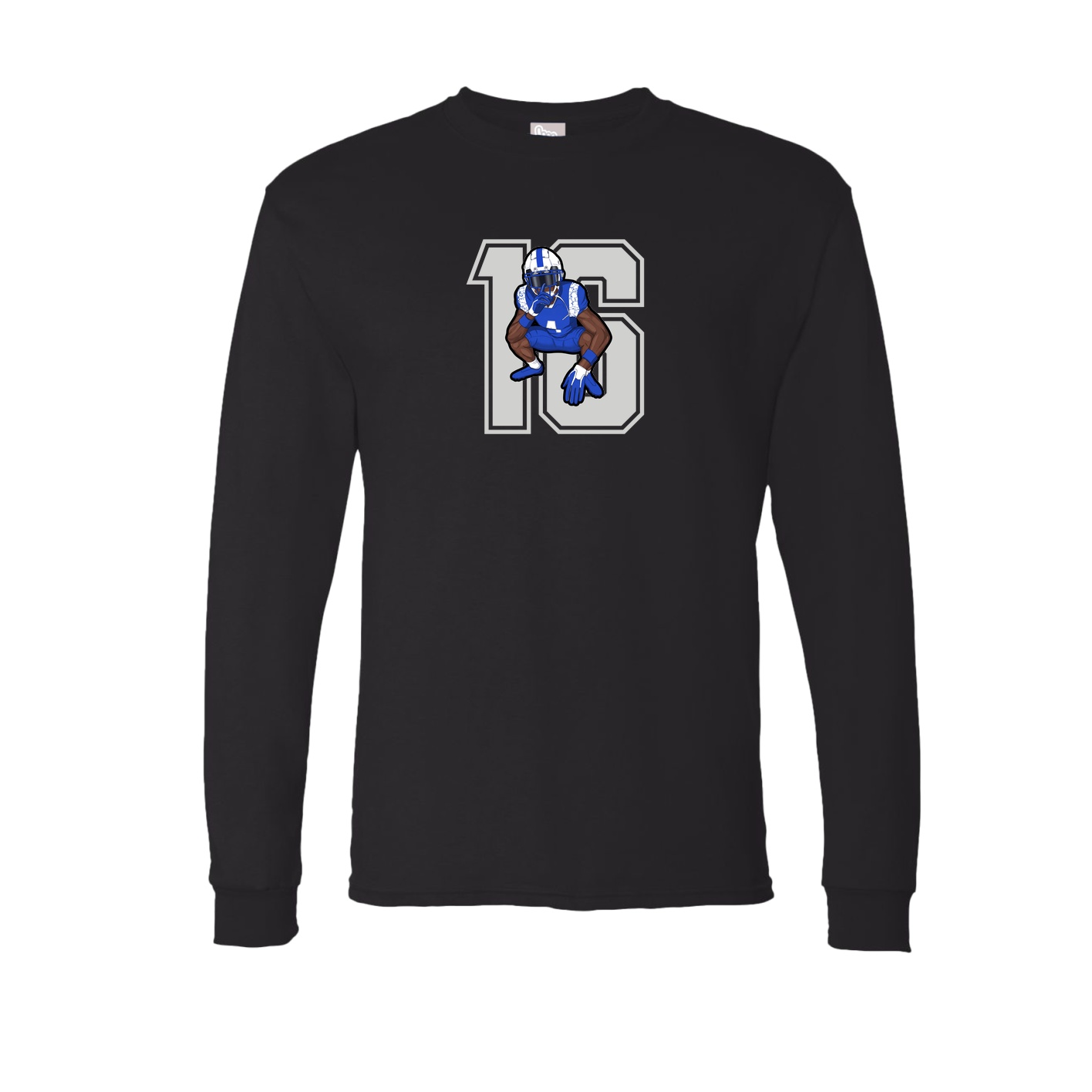 Long Sleeve Tee — Number in Black