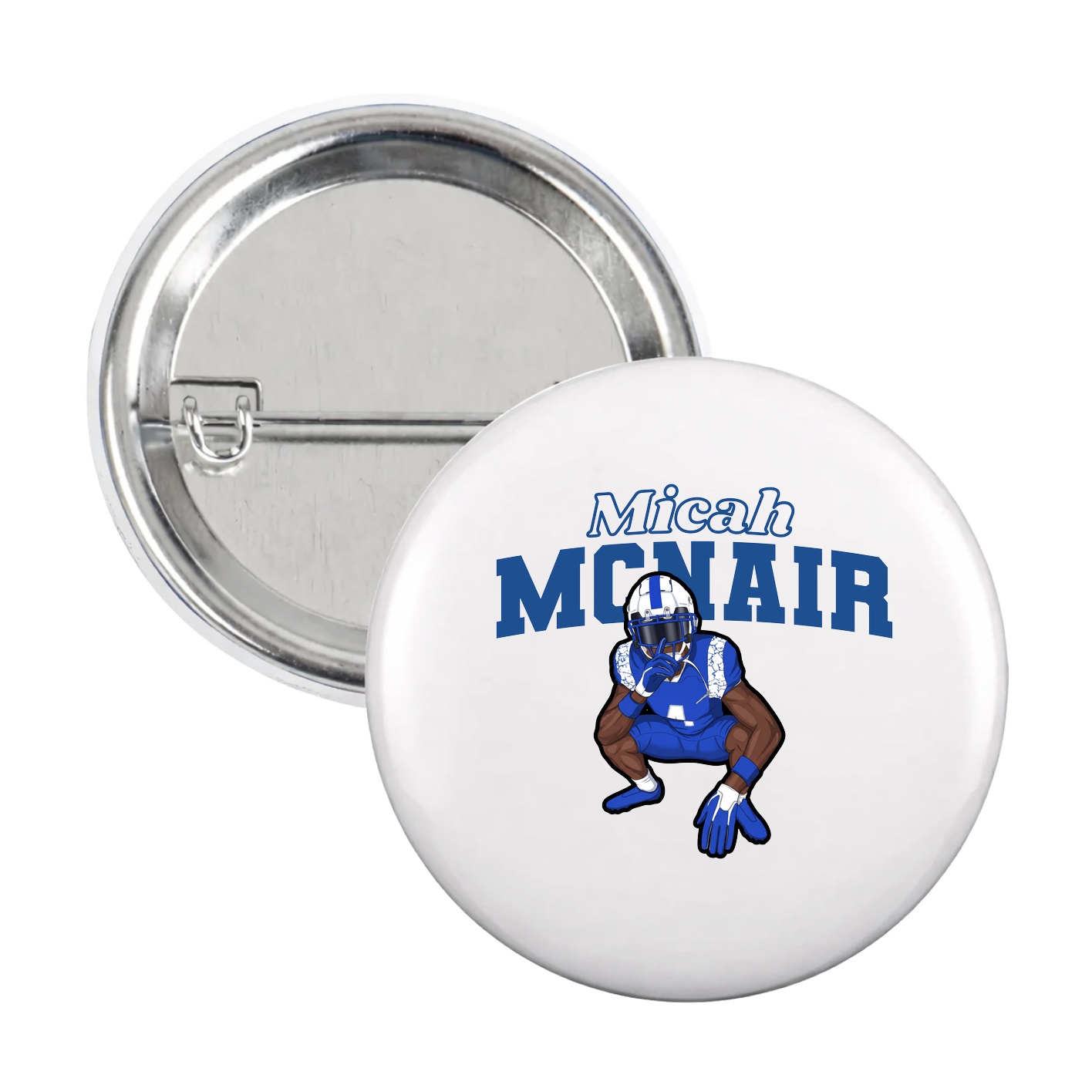 Game Day Button — Name Arch in White