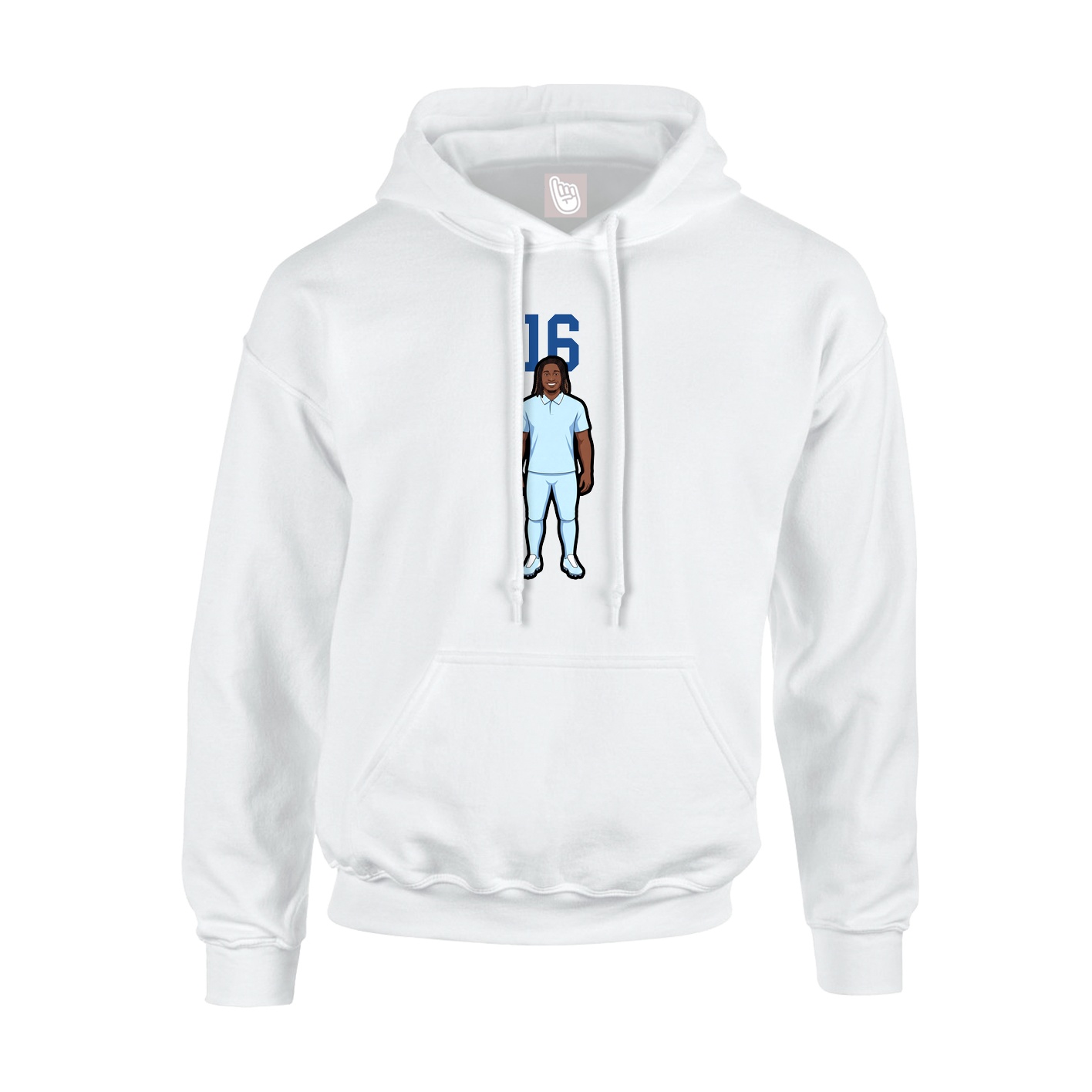 Youth Hoodie — Number Top in White