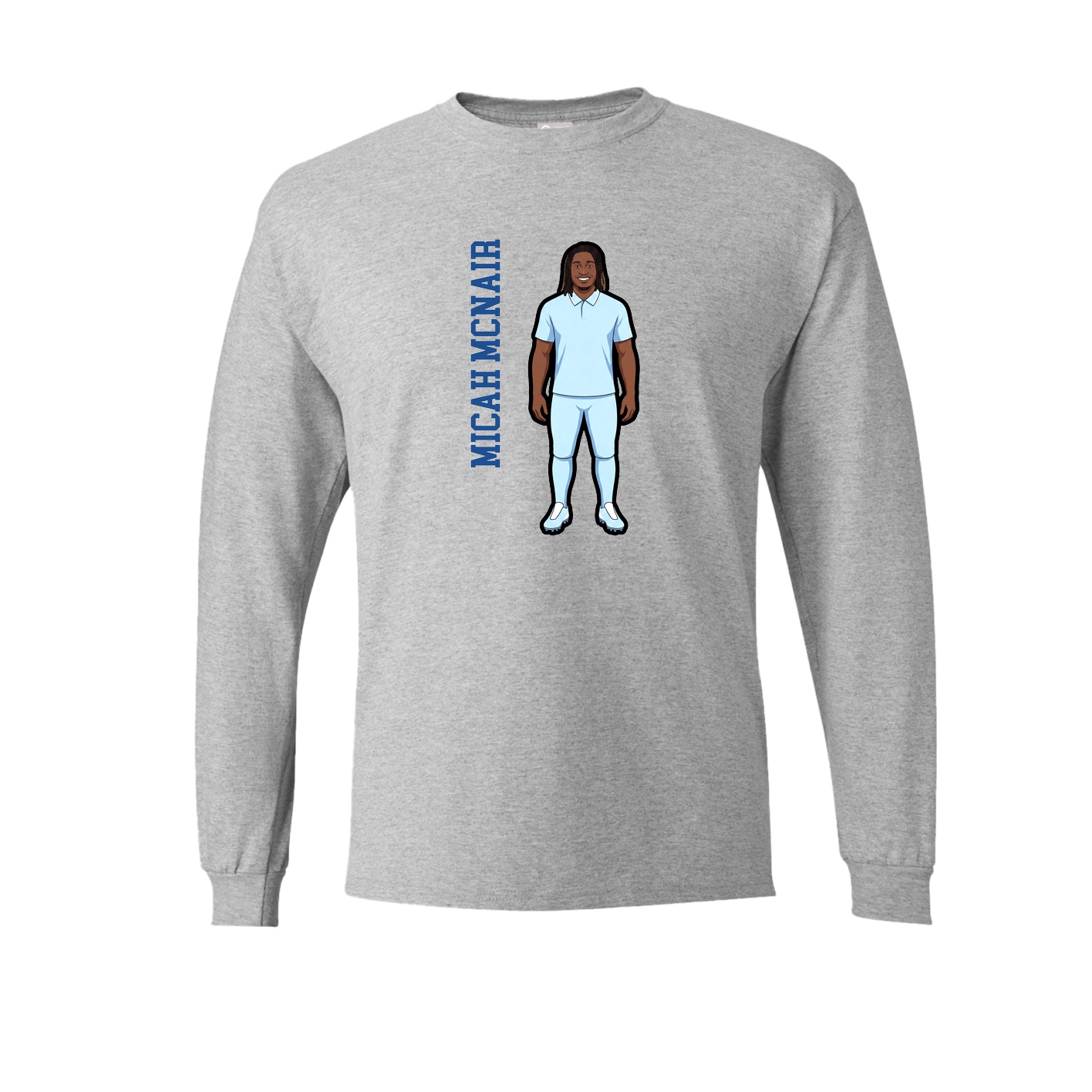Long Sleeve Tee — Name Vertical in Grey