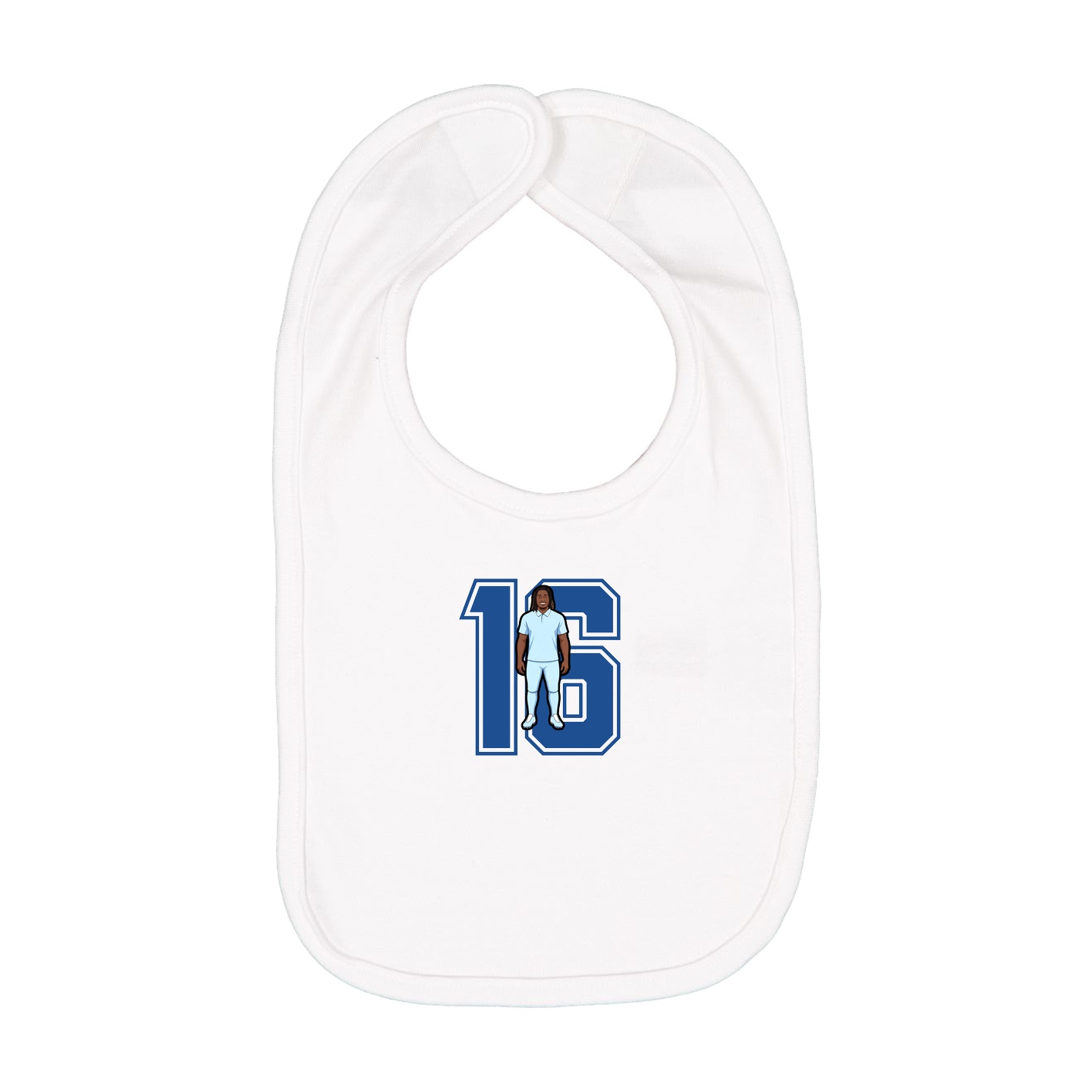 Infant Bib — Number in White