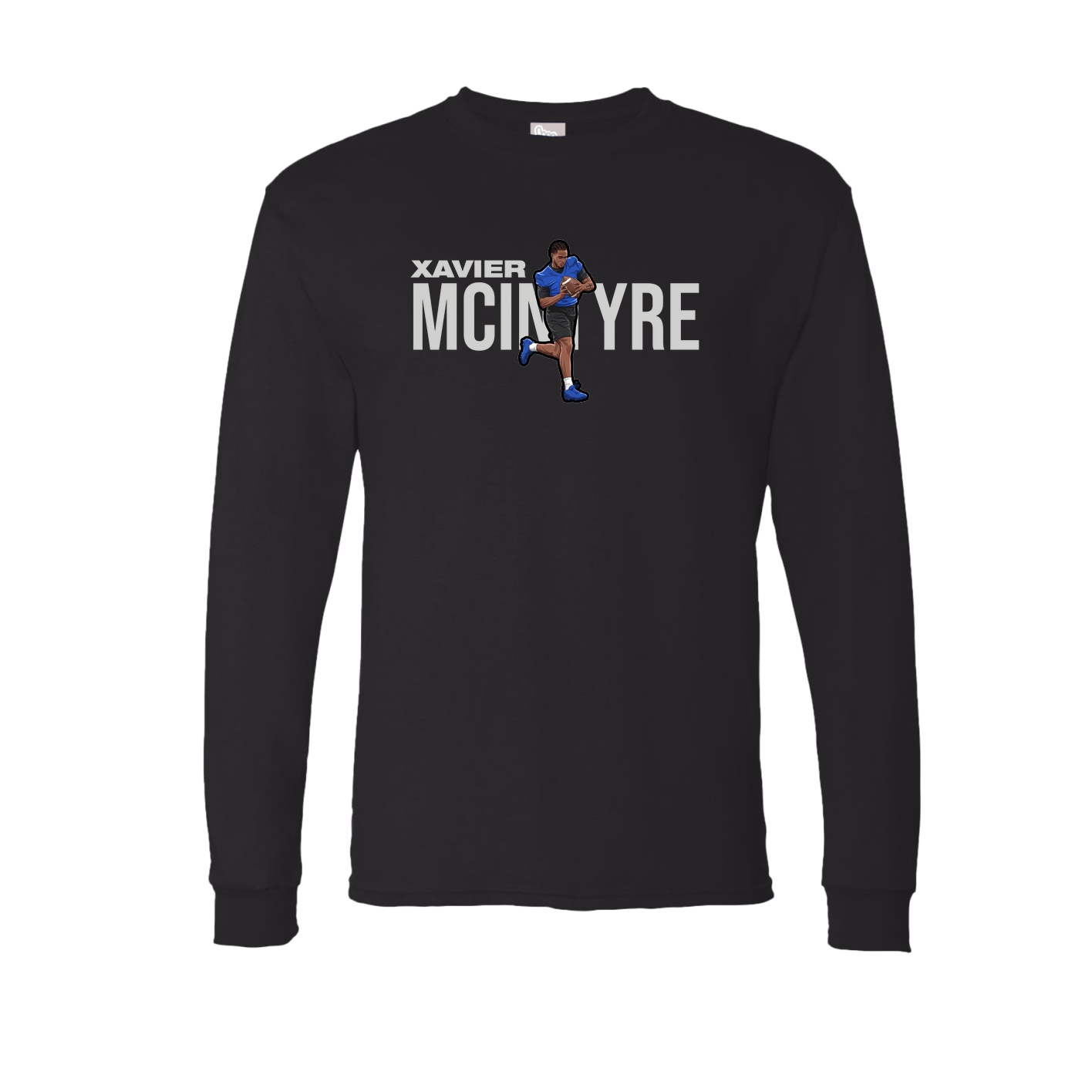 Long Sleeve Tee — Player Name in Black