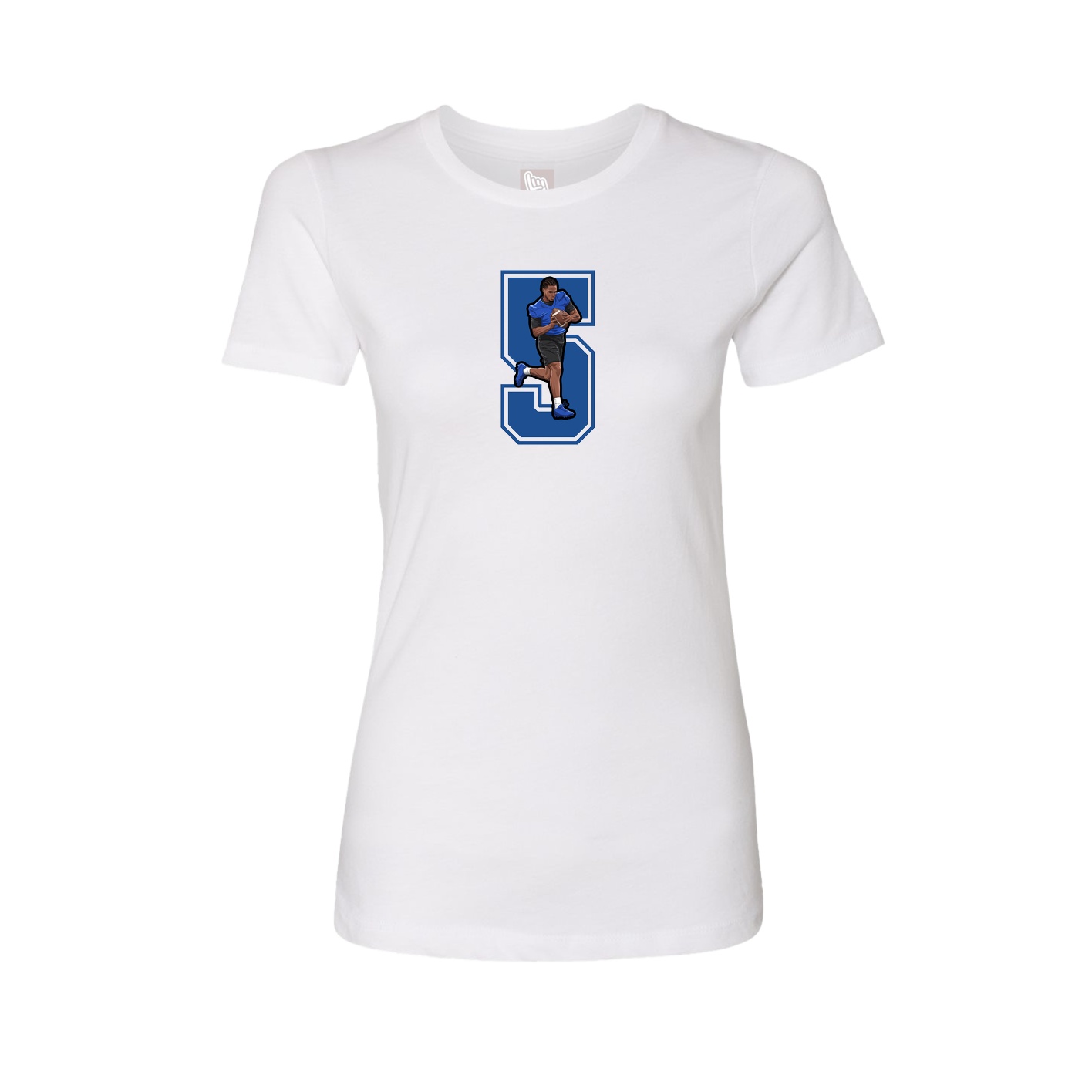 Fitted Women's Tee — Number in White
