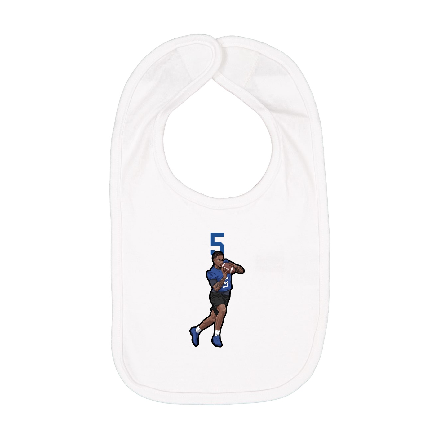 Infant Bib — Number Top in White