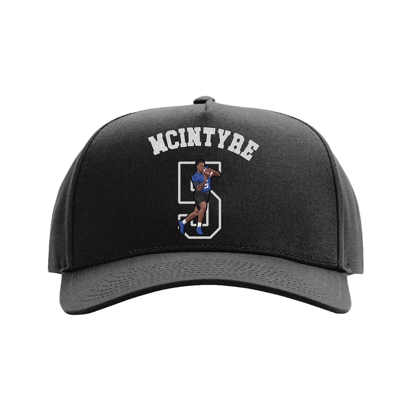 Full Fabric Five-Panel Champ Cap — Shirsey Arch in Black