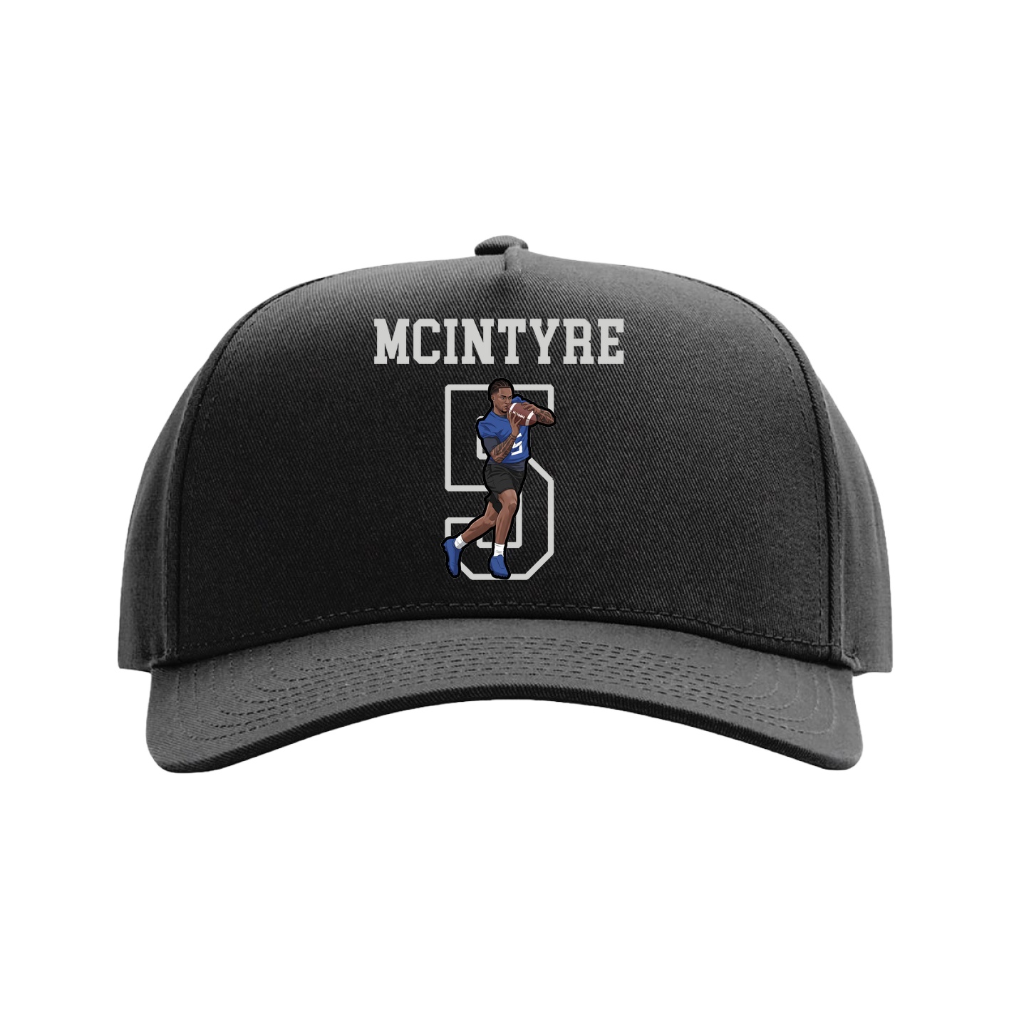 Full Fabric Five-Panel Champ Cap — Shirsey in Black