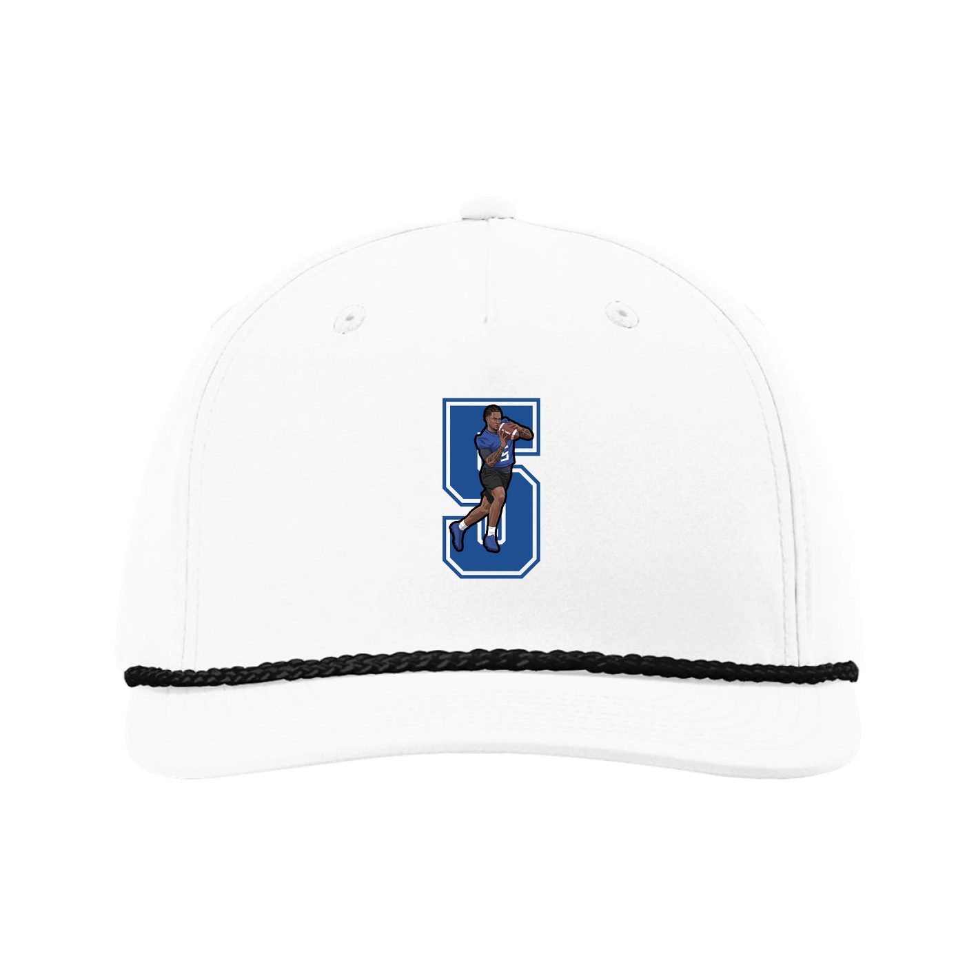 Five-Panel Classic Rope Cap — Number in White