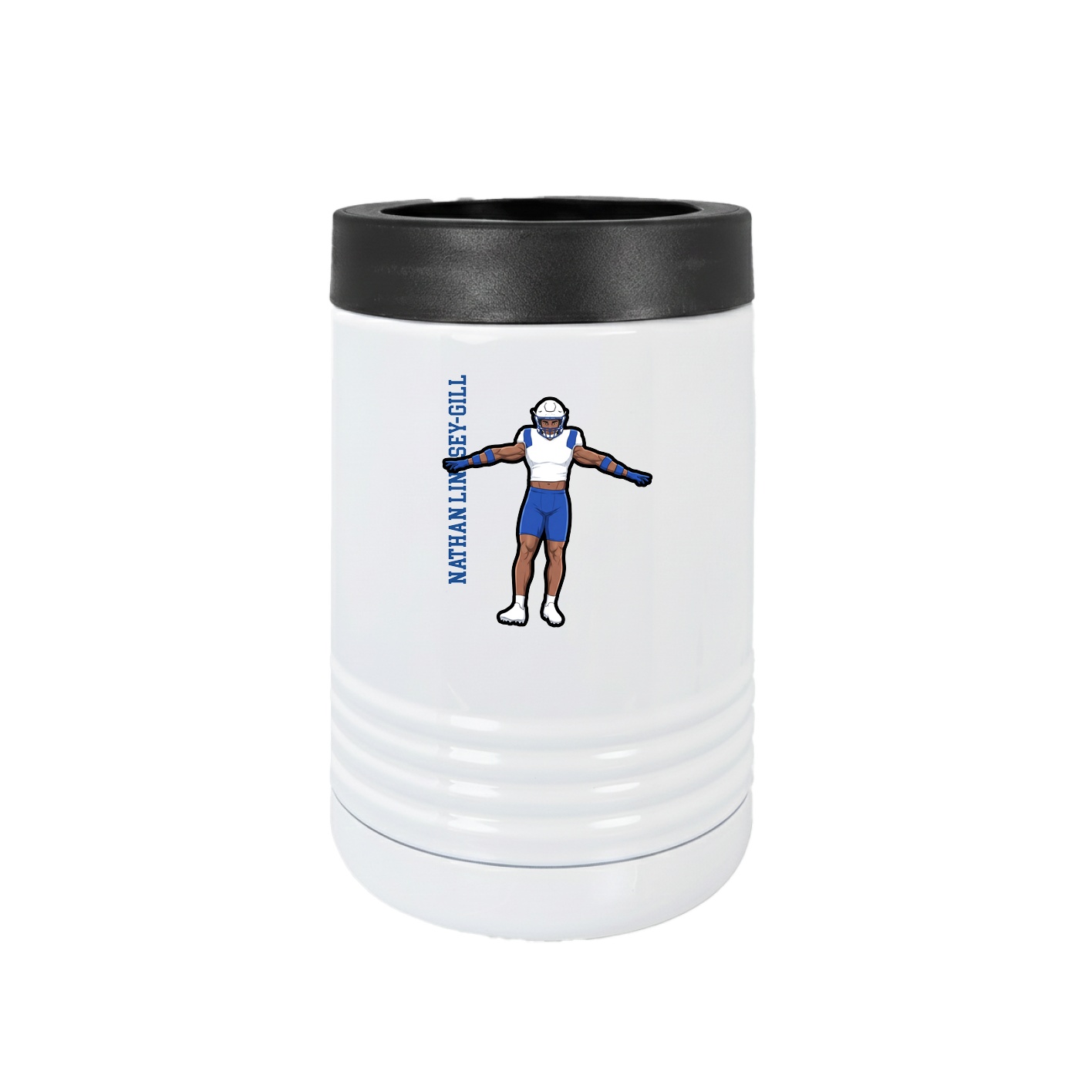 Beverage Holder — Name Vertical in White