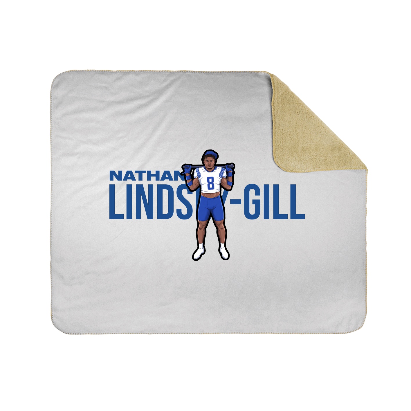 Throw Blanket — Player Name in White