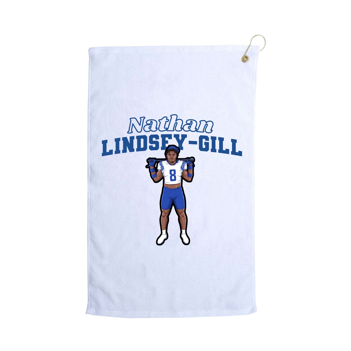 Golf Towel — Name Arch in White
