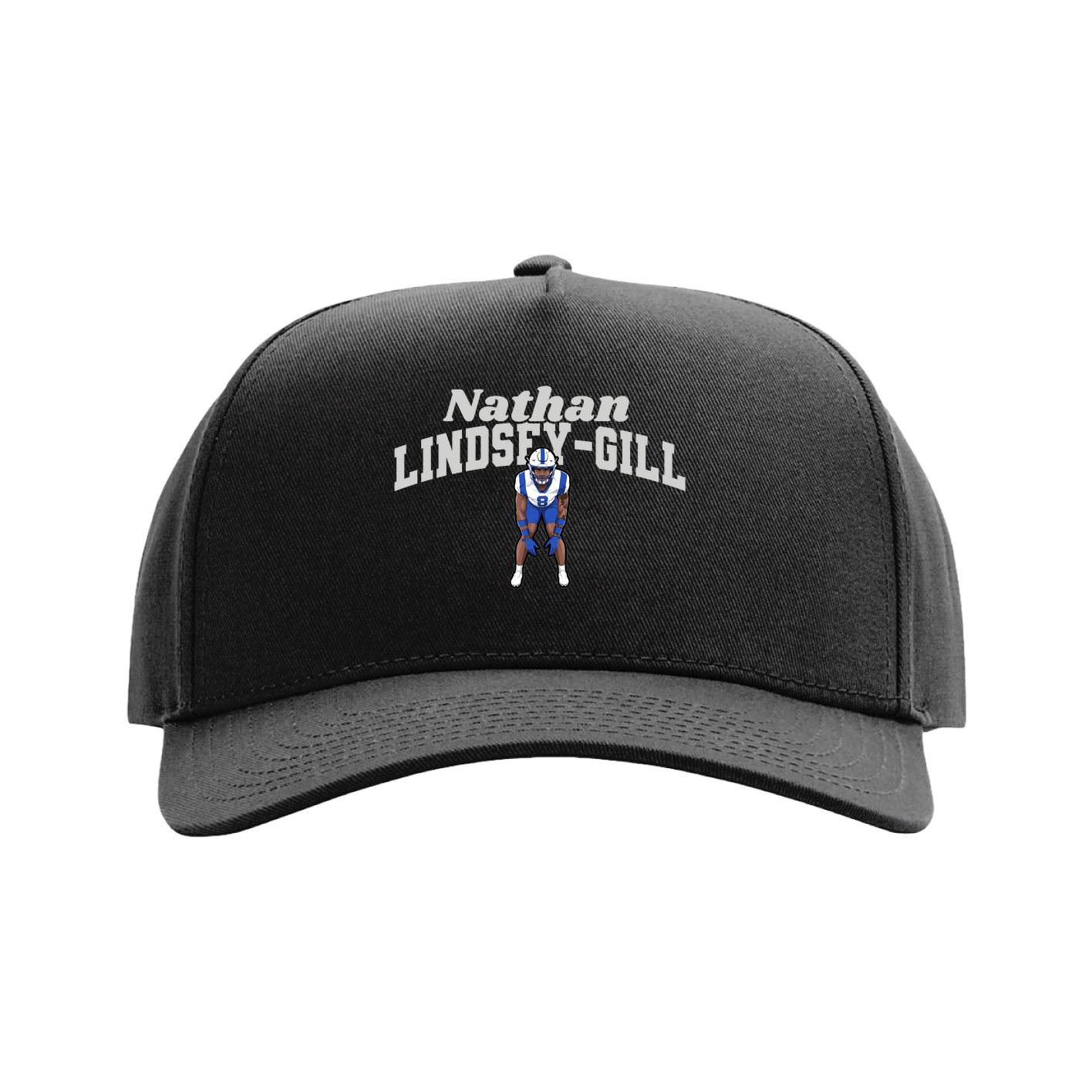 Full Fabric Five-Panel Champ Cap — Signature Arch in Black