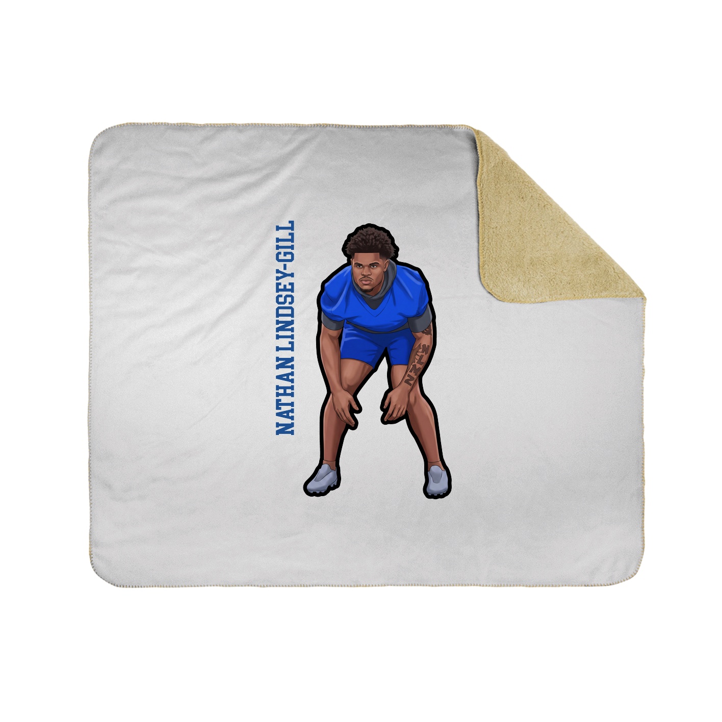 Throw Blanket — Name Vertical in White