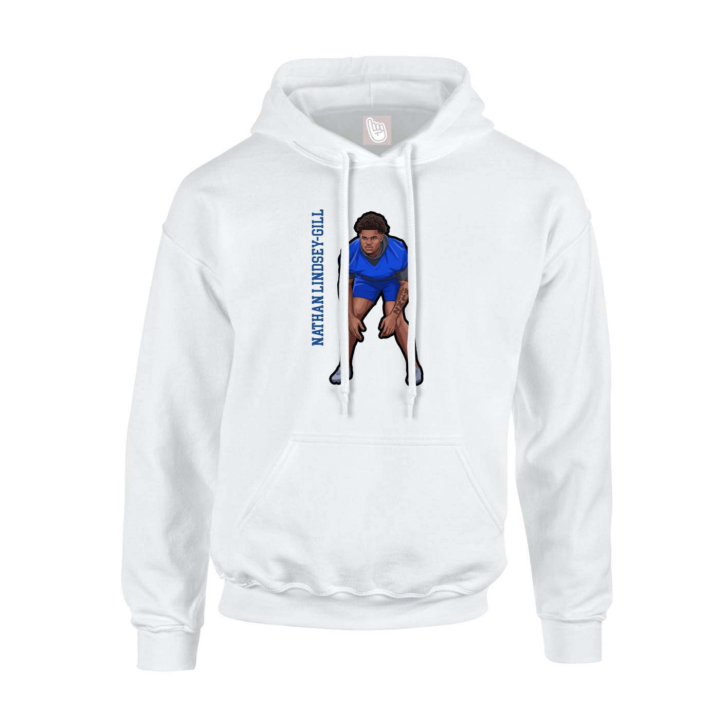 Hoodie — Name Vertical in White