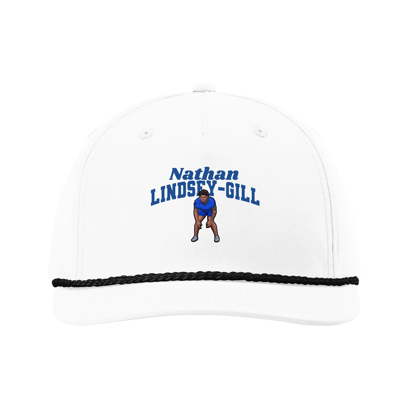 Five-Panel Classic Rope Cap — Signature Arch in White