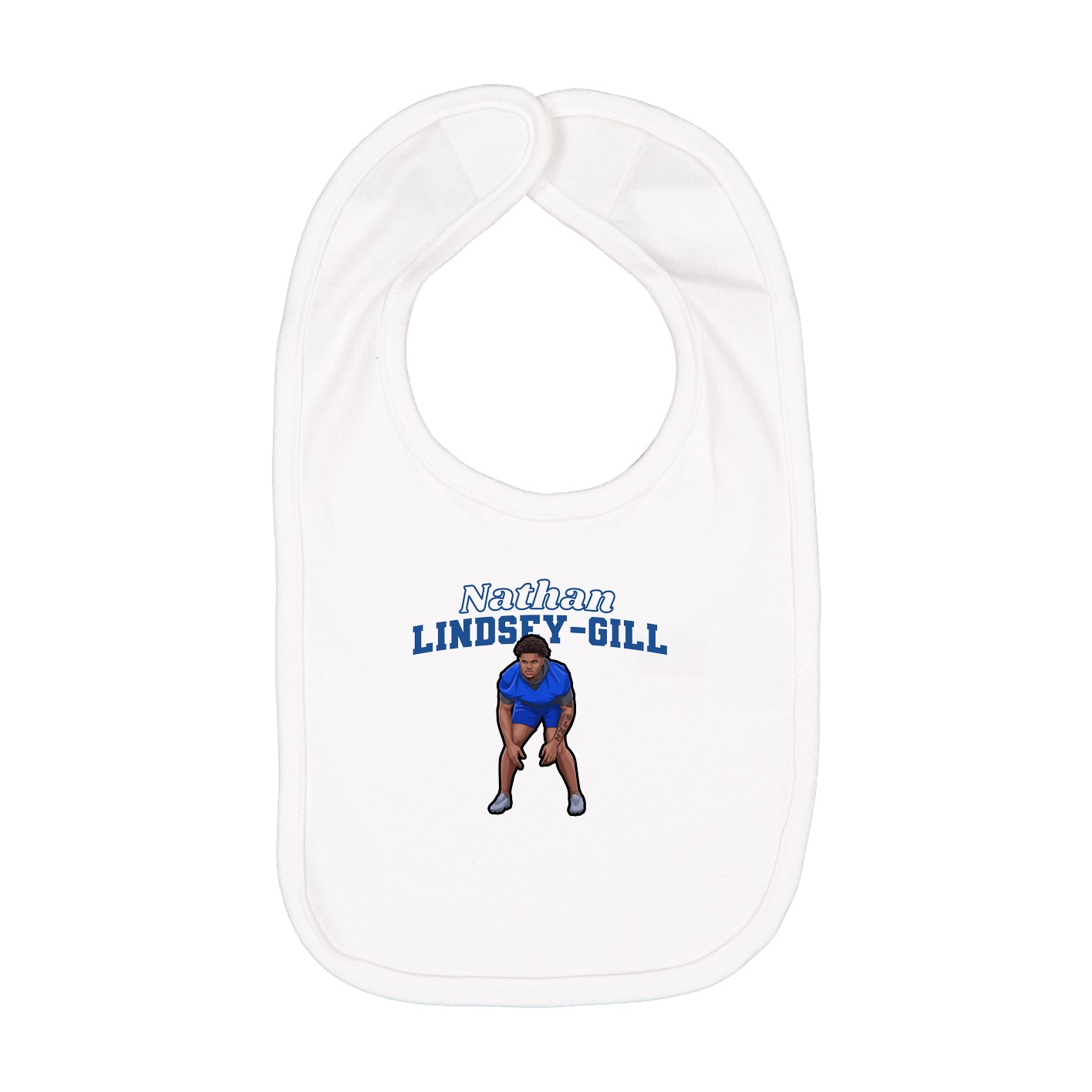 Infant Bib — Name Arch in White