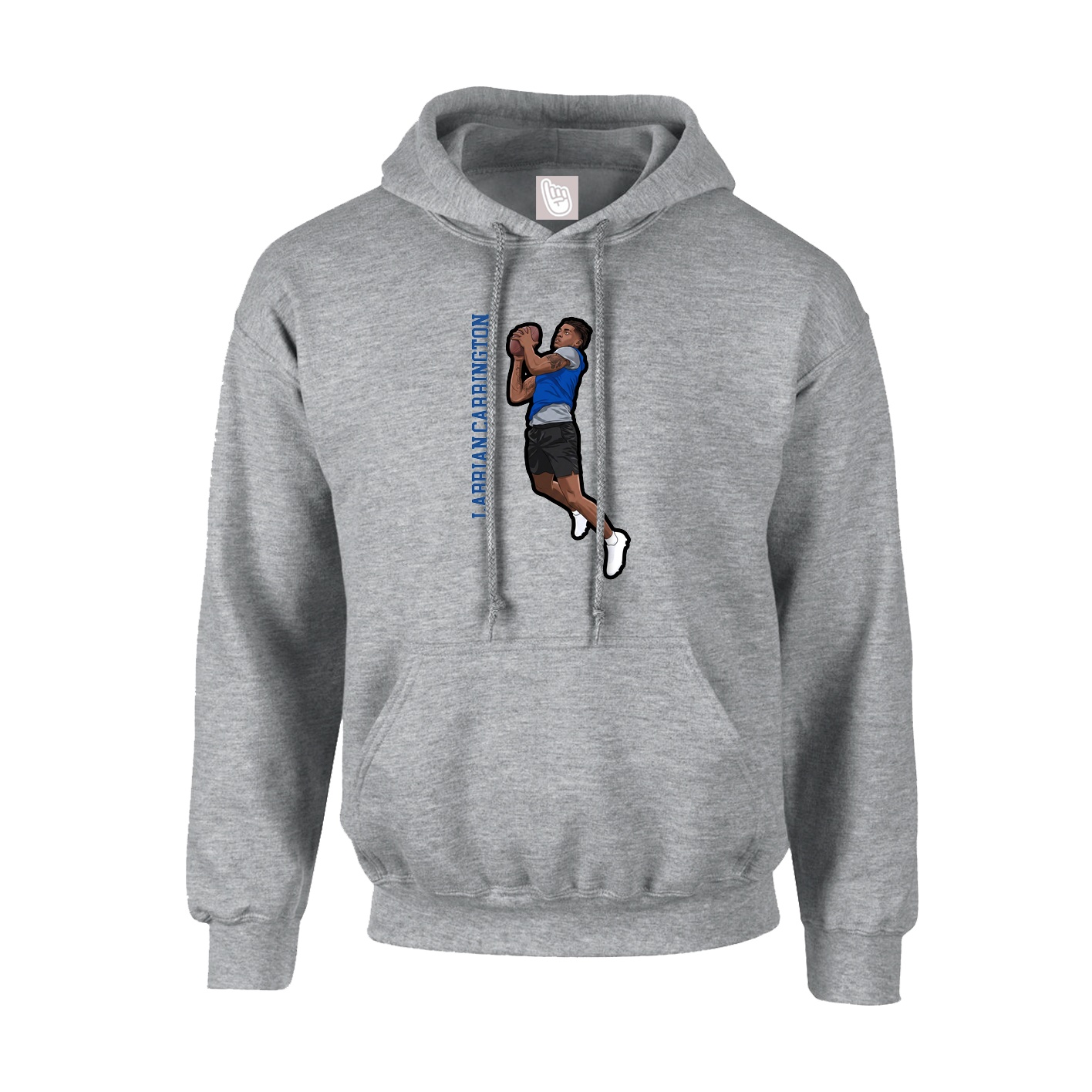 Youth Hoodie — Name Vertical in Grey