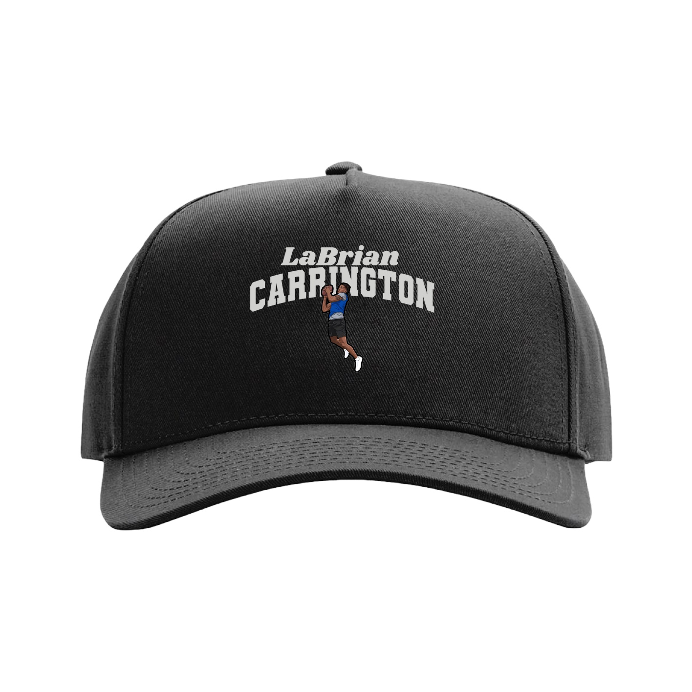 Full Fabric Five-Panel Champ Cap — Signature Arch in Black