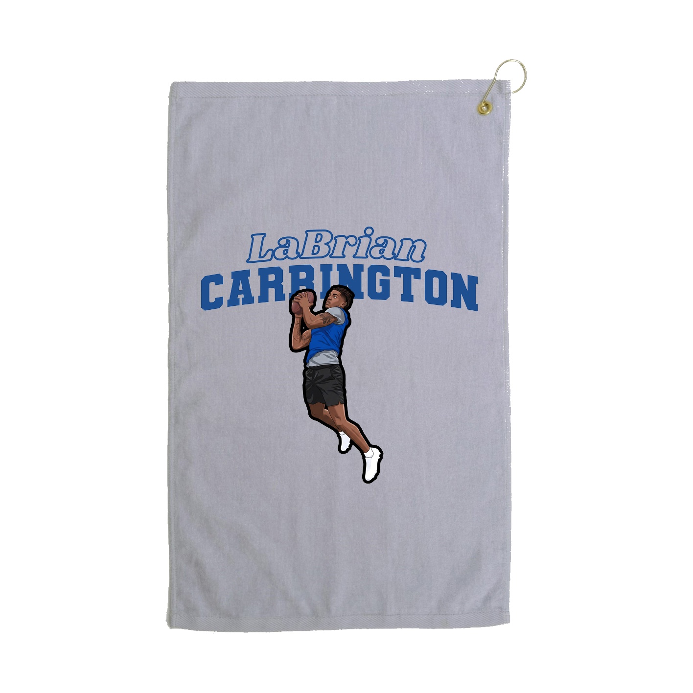 Golf Towel — Name Arch in Grey