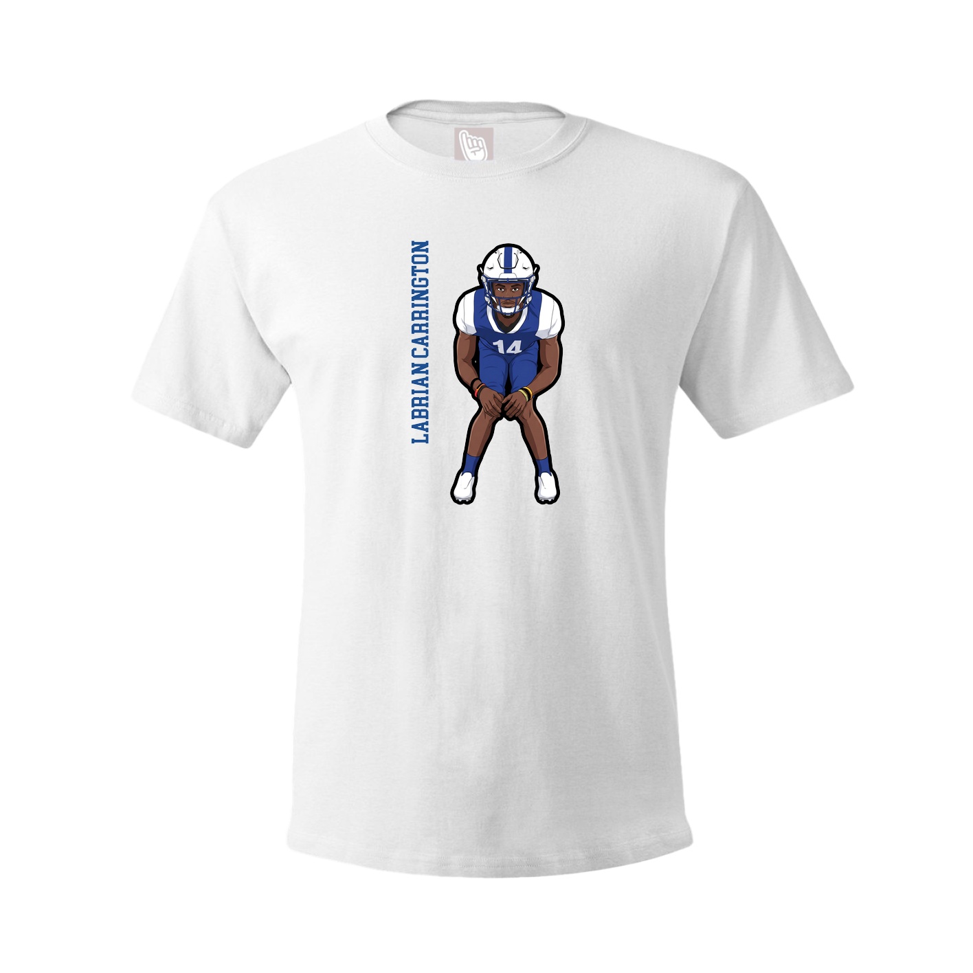 Youth Tee — Name Vertical in White