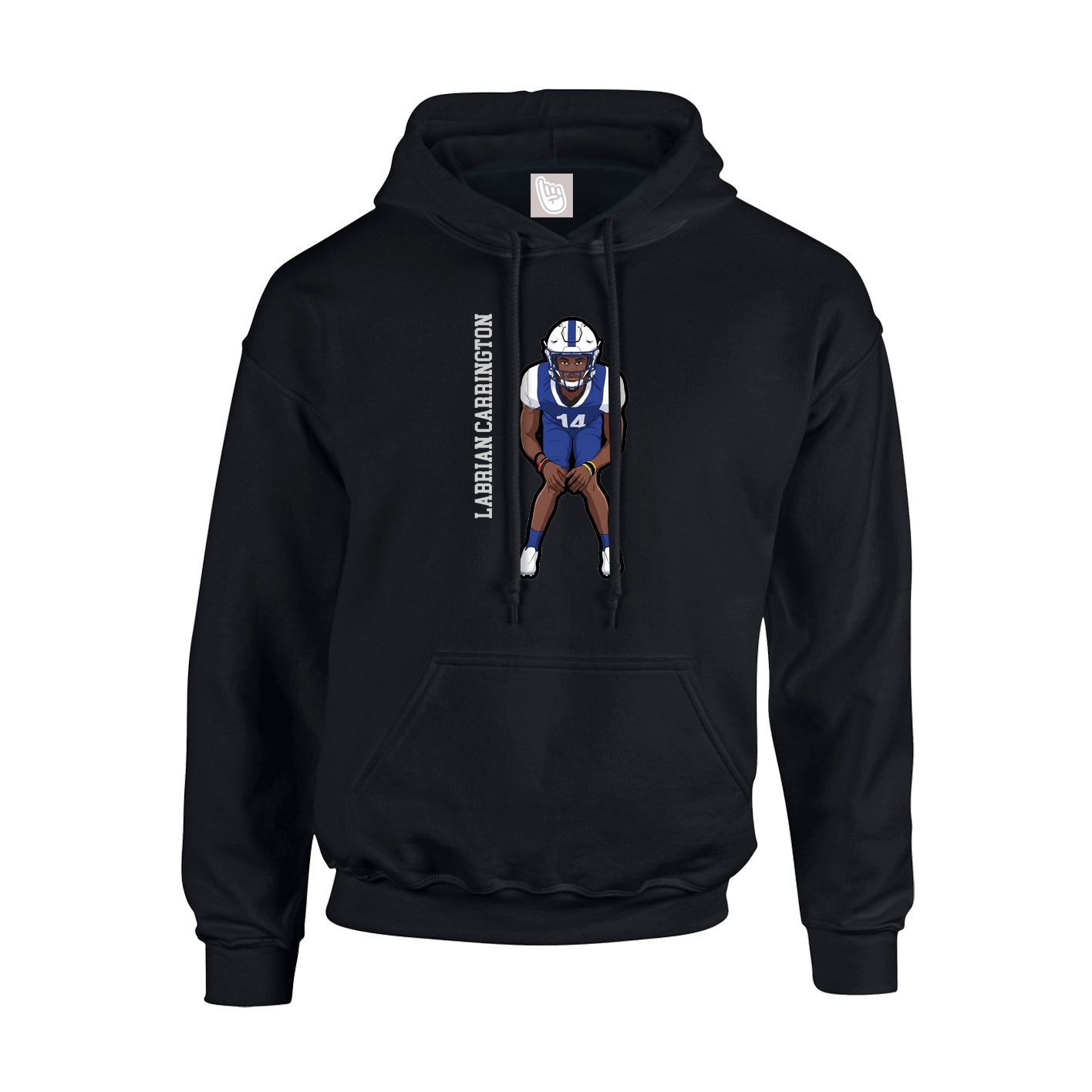Youth Hoodie — Name Vertical in Black