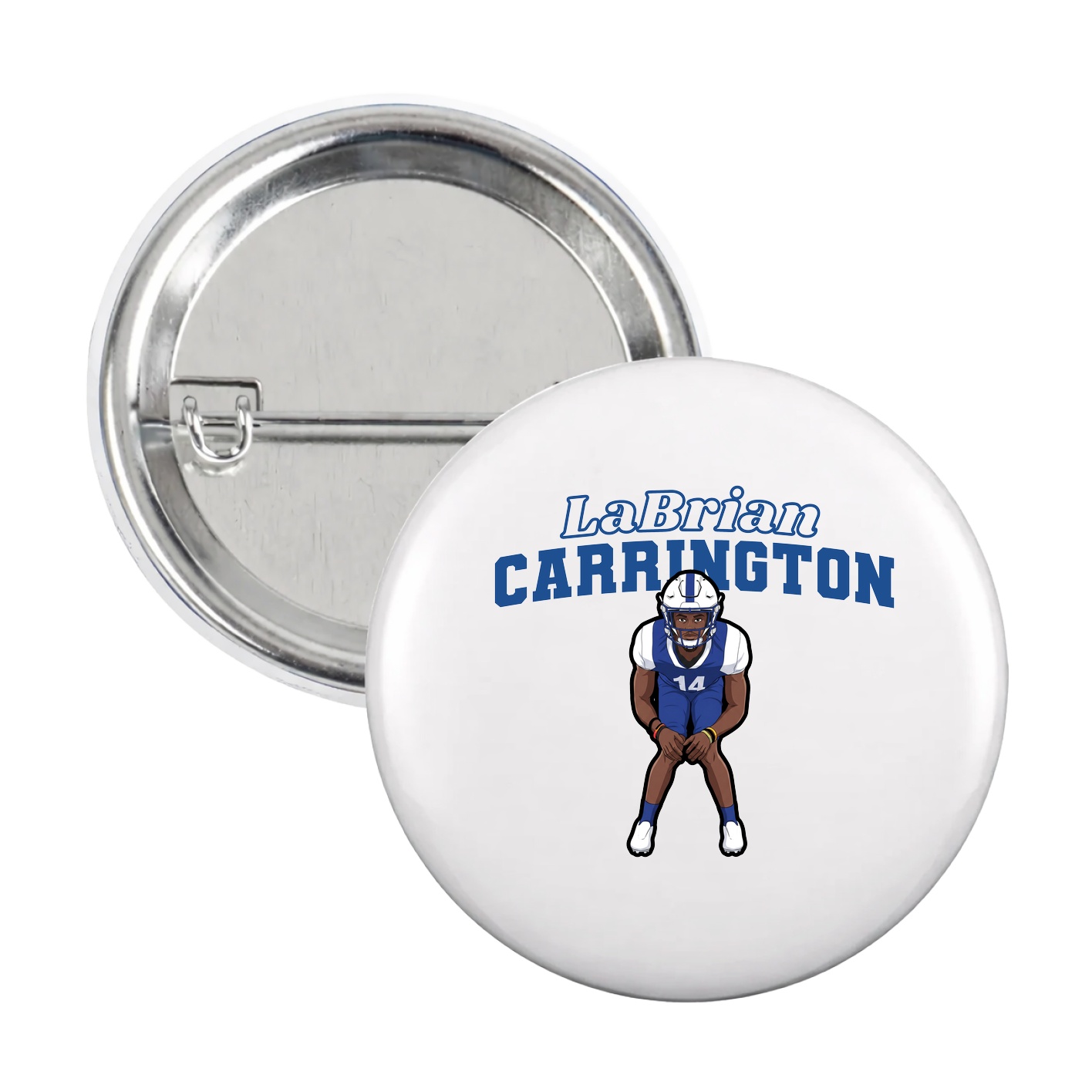 Game Day Button — Name Arch in White