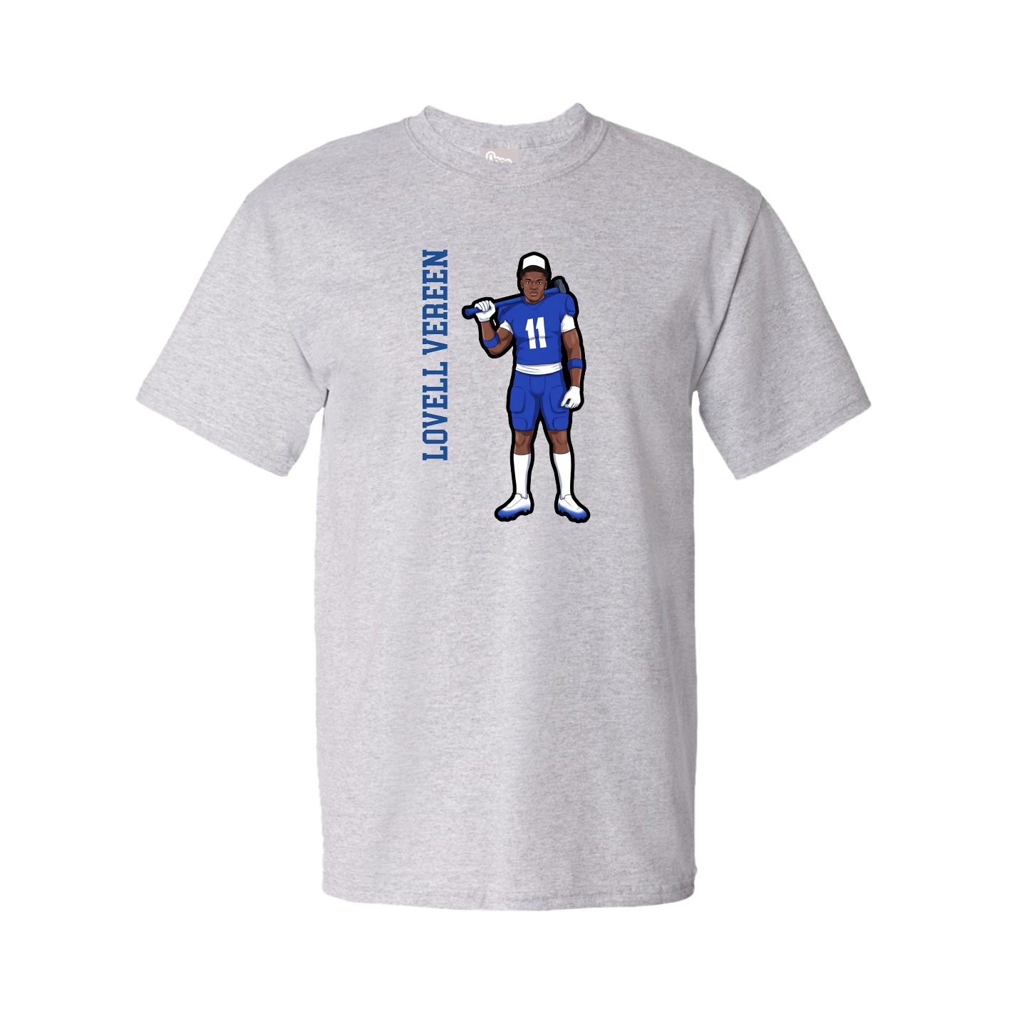 Youth Tee — Name Vertical in Grey