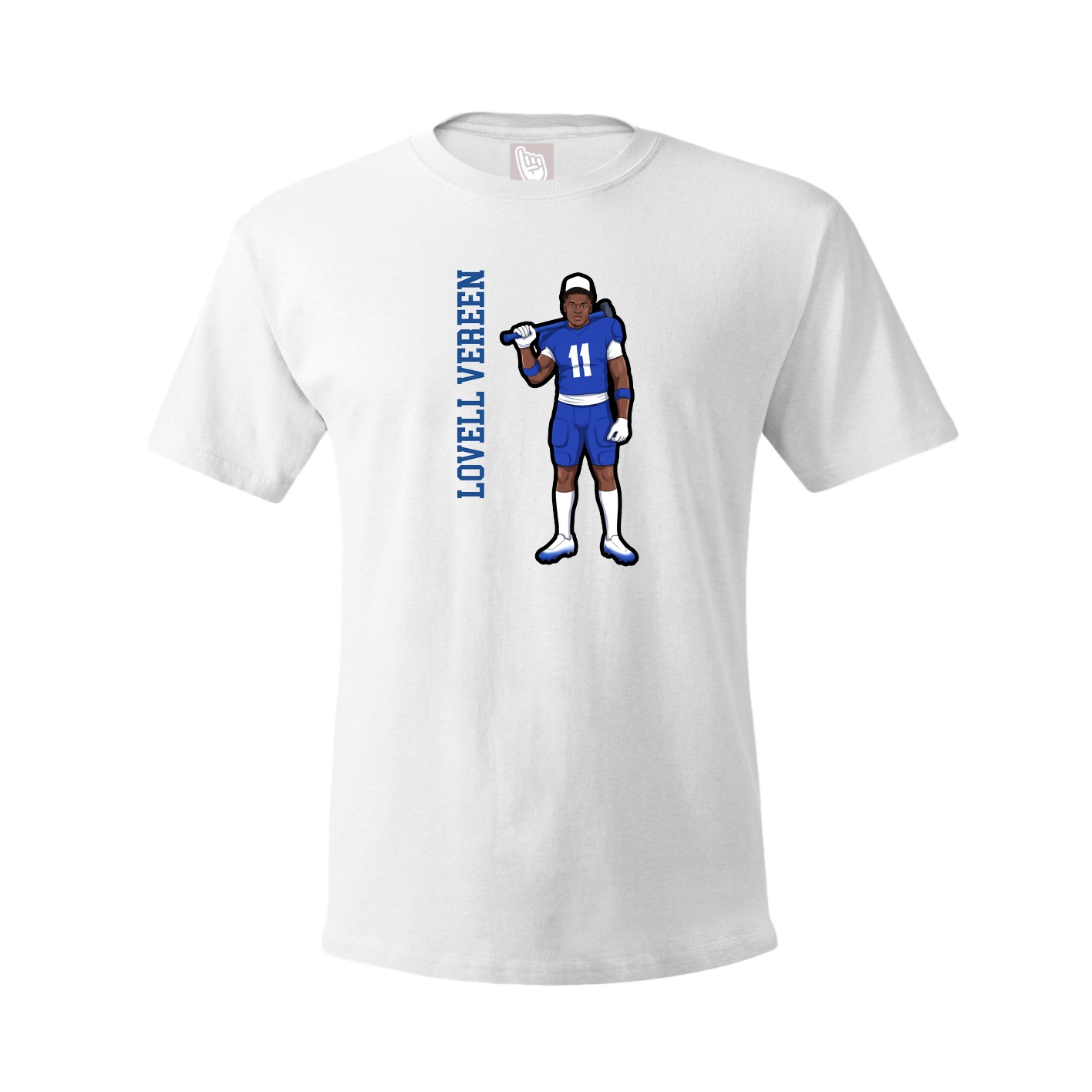 Youth Tee — Name Vertical in White