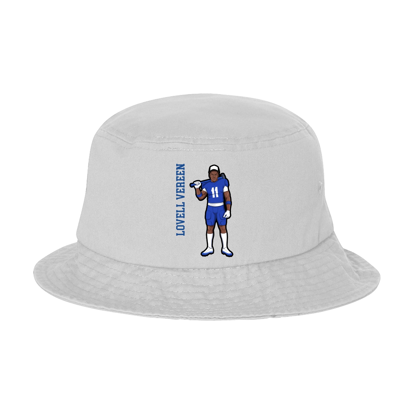 Bucket Cap — Name Vertical in White