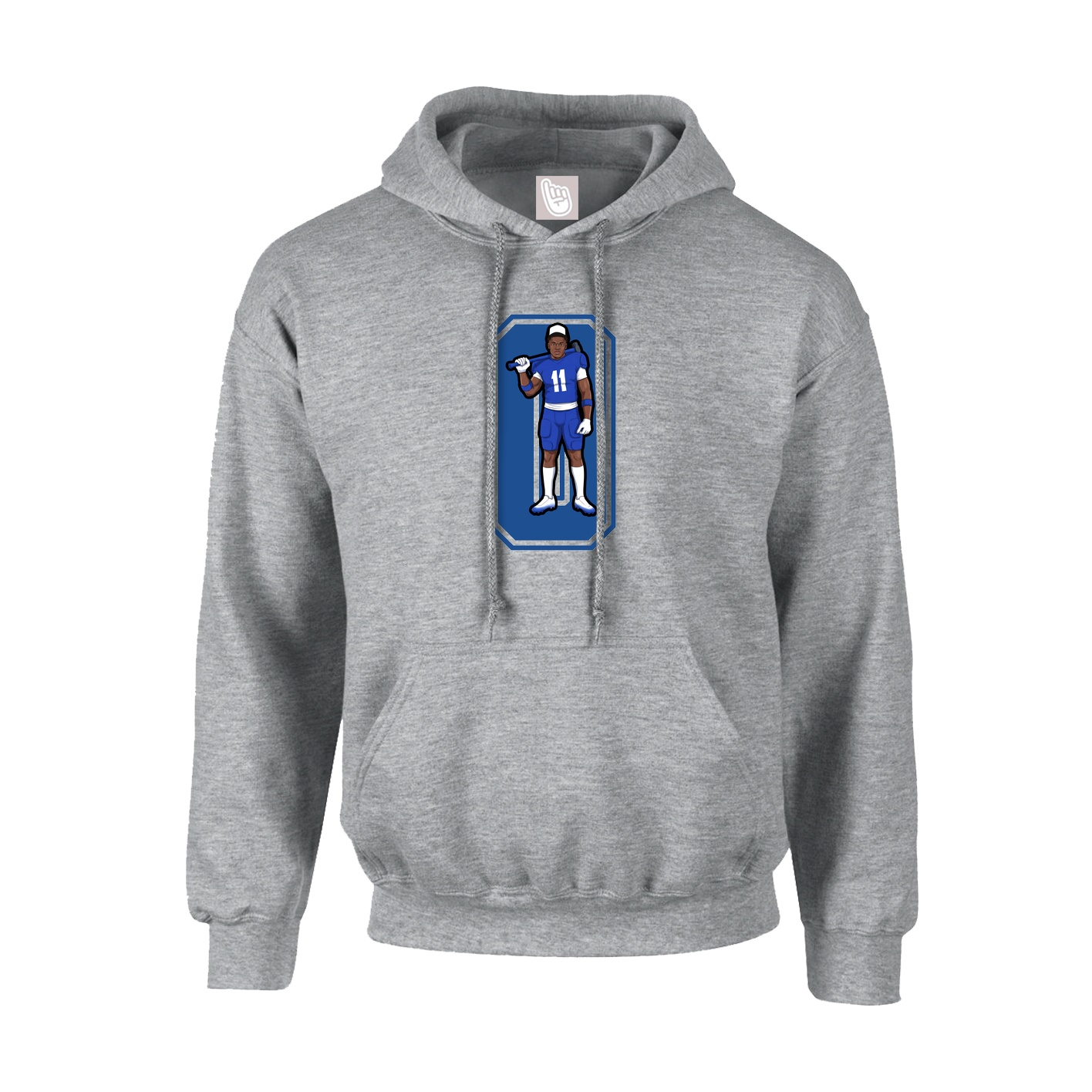 Youth Hoodie — Number in Grey