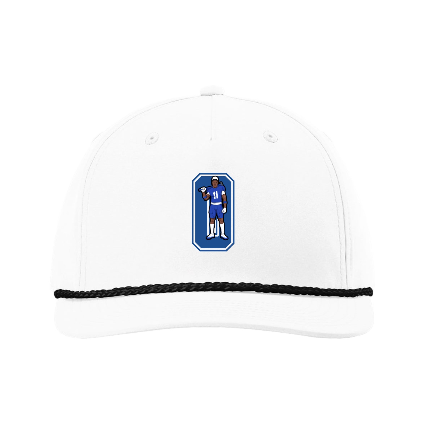 Five-Panel Classic Rope Cap — Number in White