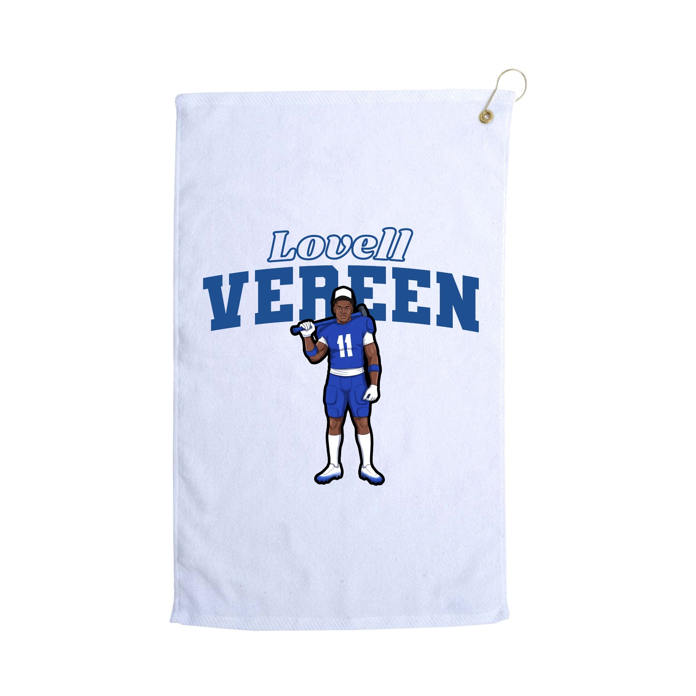 Golf Towel — Name Arch in White