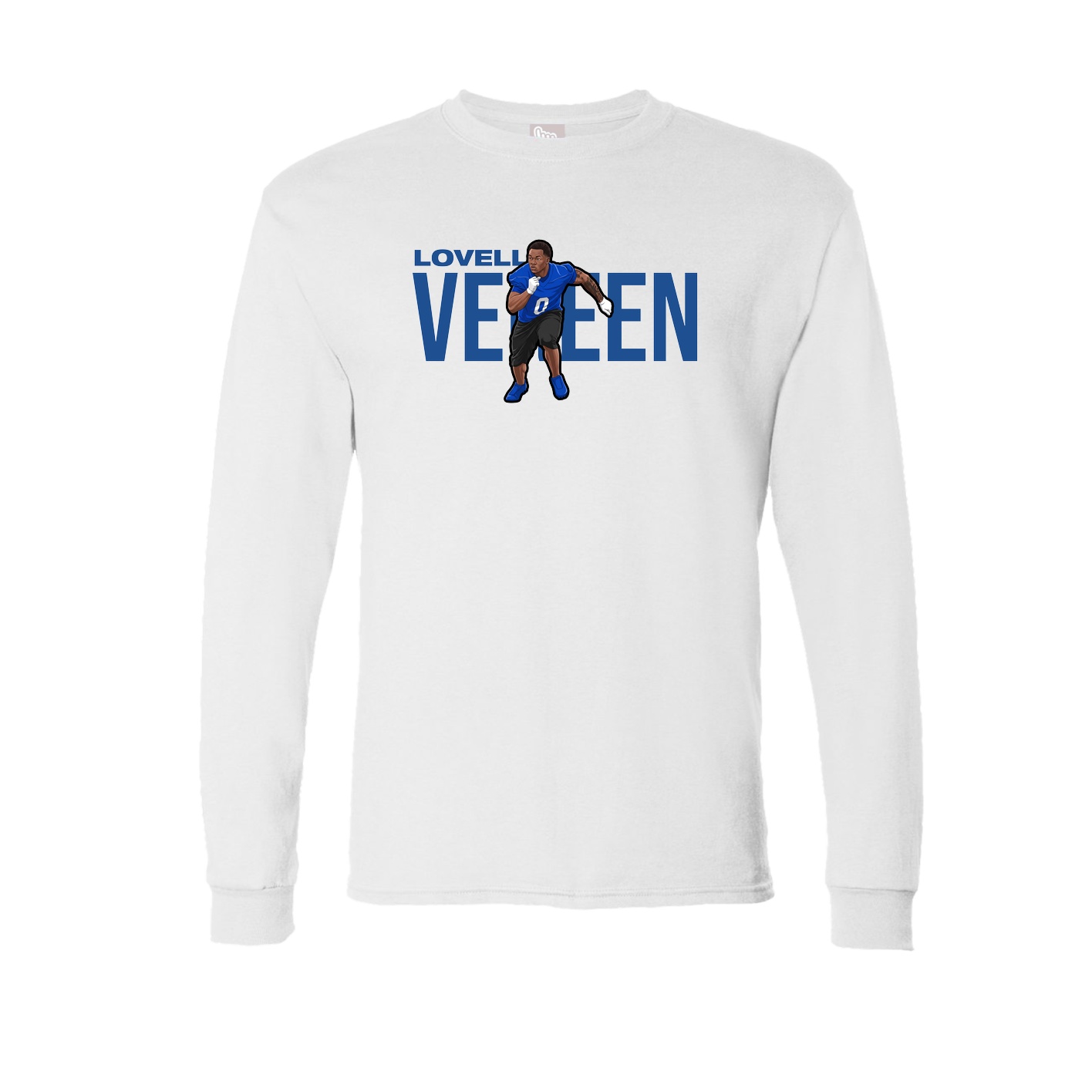 Long Sleeve Tee — Player Name in White