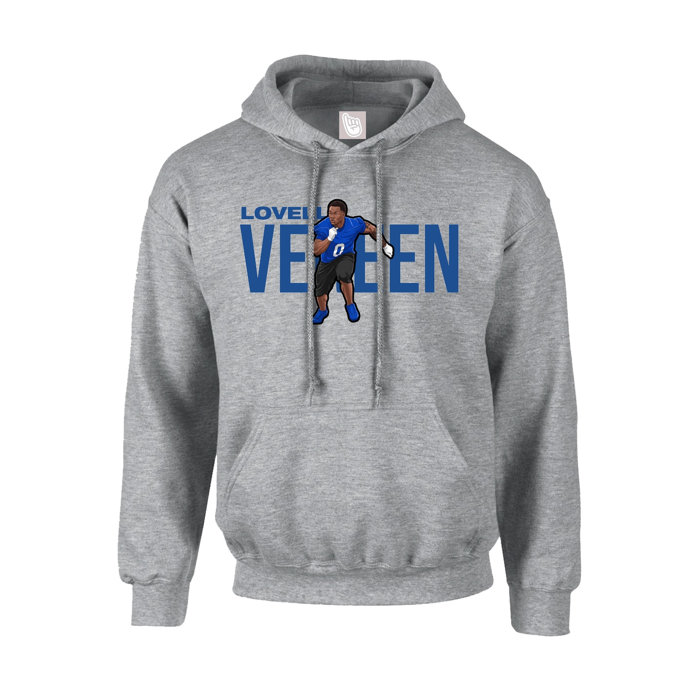 Hoodie — Player Name in Grey