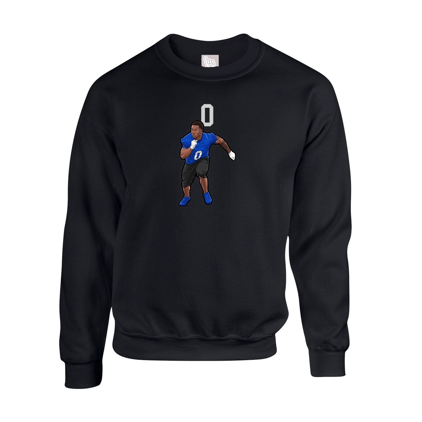 Fleece Crew — Number Top in Black