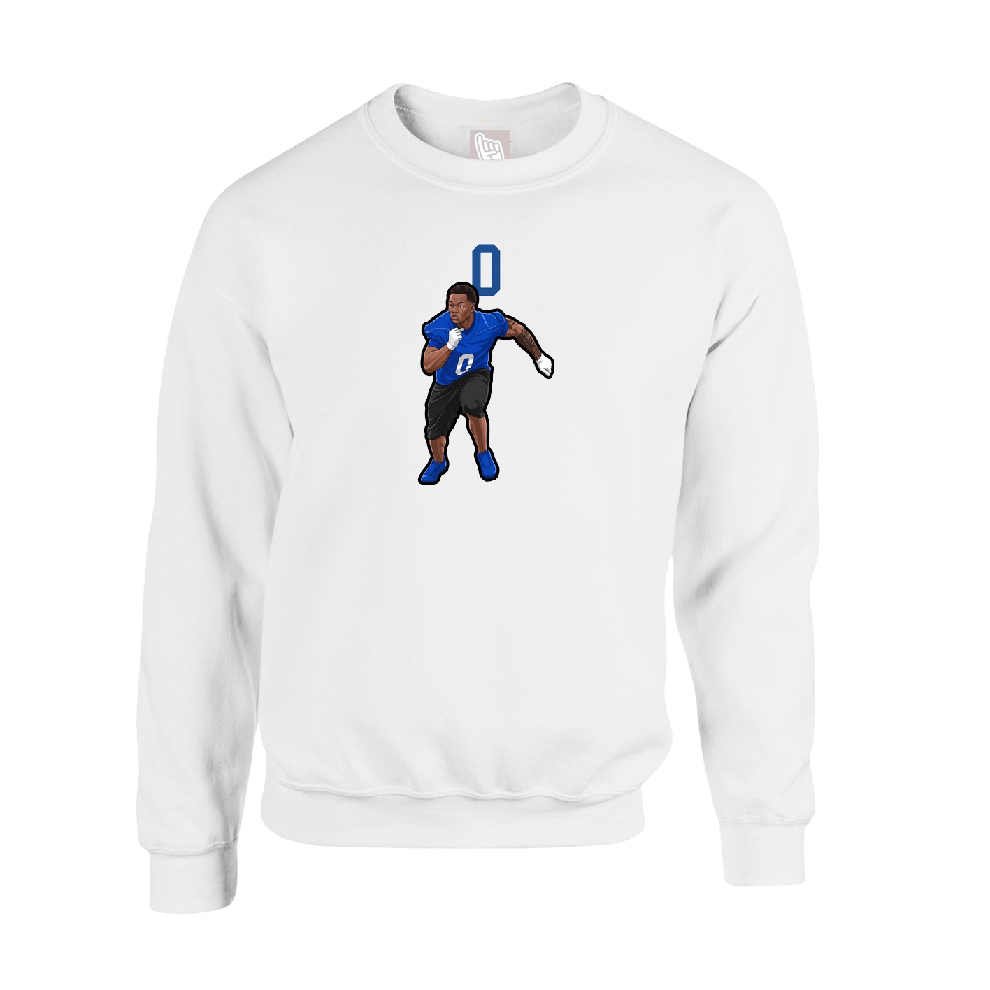Fleece Crew — Number Top in White