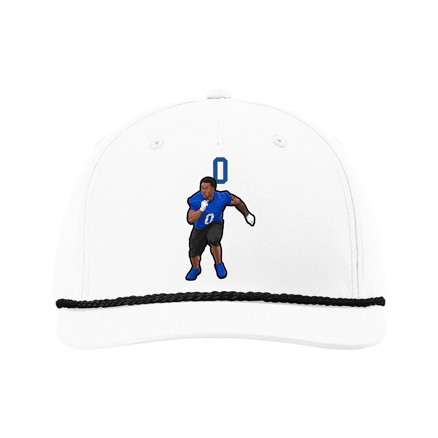 Five-Panel Classic Rope Cap — Number Top in White