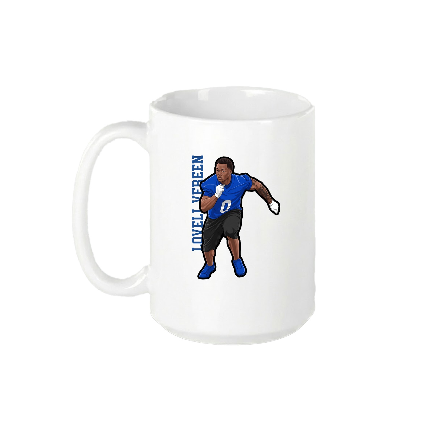 15oz Coffee Mug — Name Vertical in White