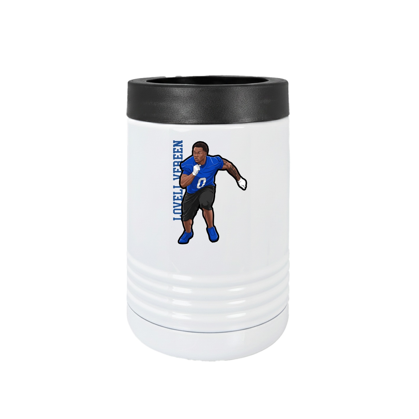 Beverage Holder — Name Vertical in White