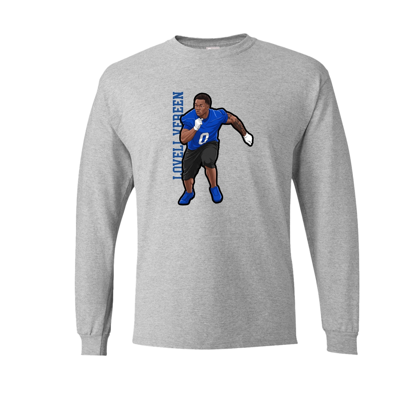 Long Sleeve Tee — Name Vertical in Grey