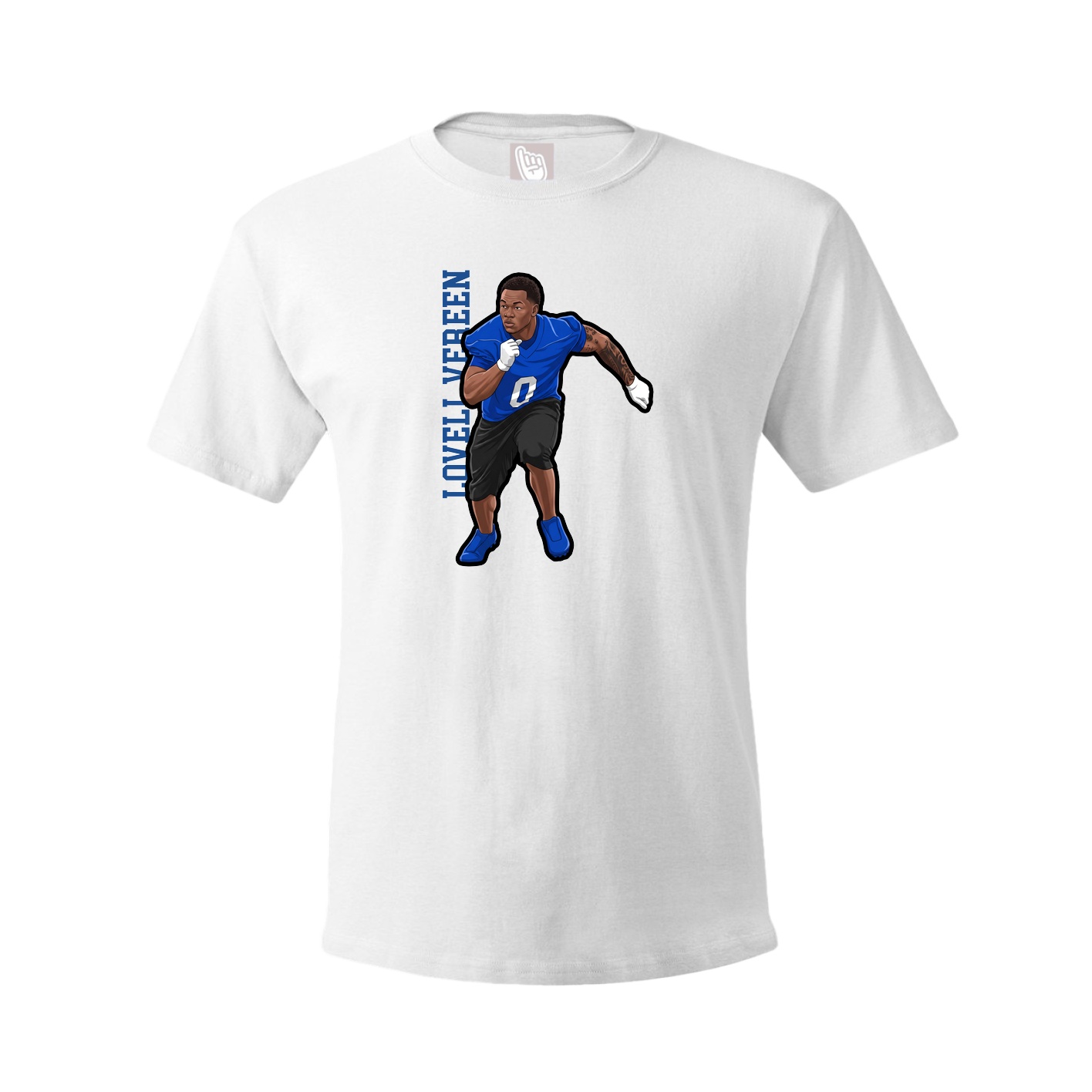 Youth Tee — Name Vertical in White