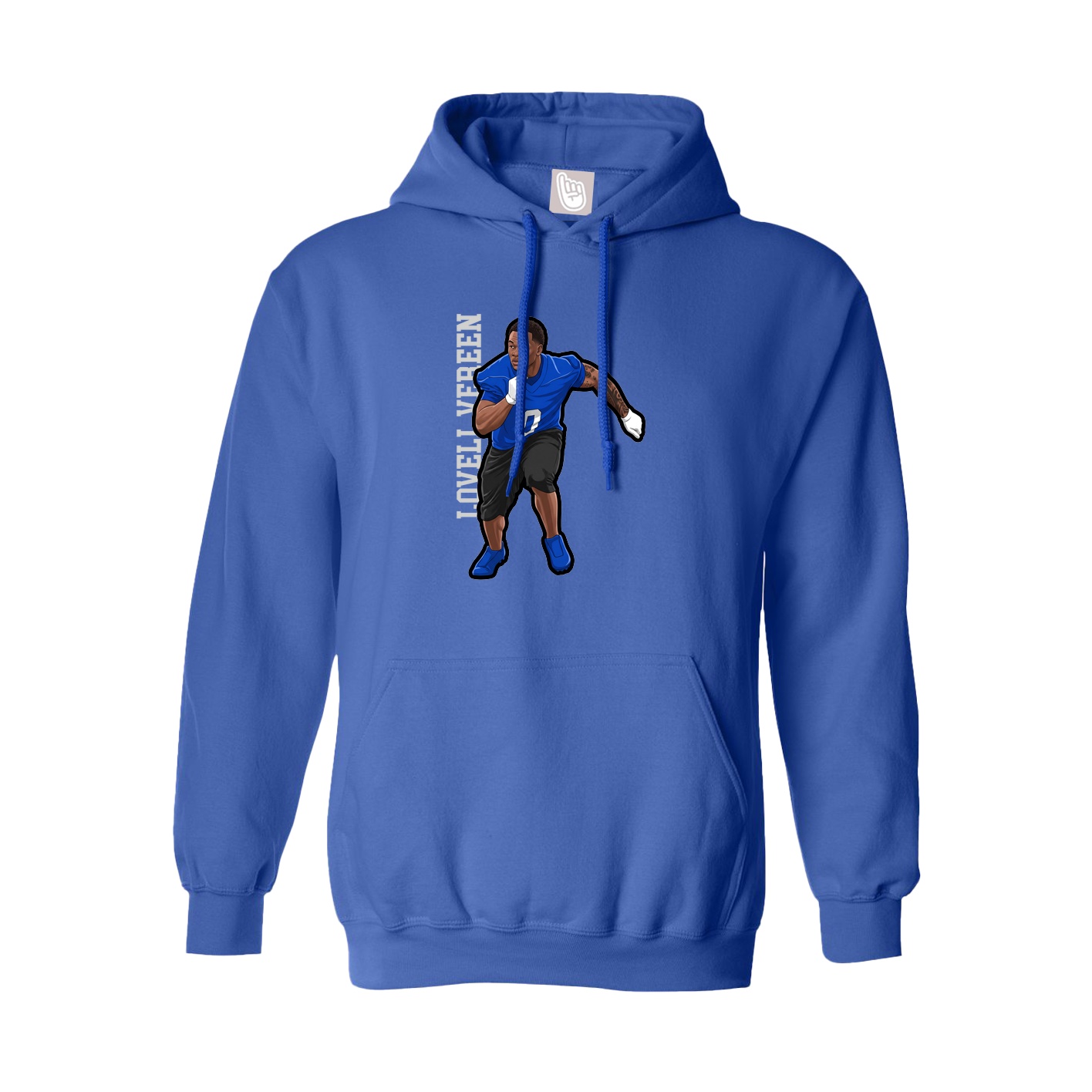 Hoodie — Name Vertical in Royal