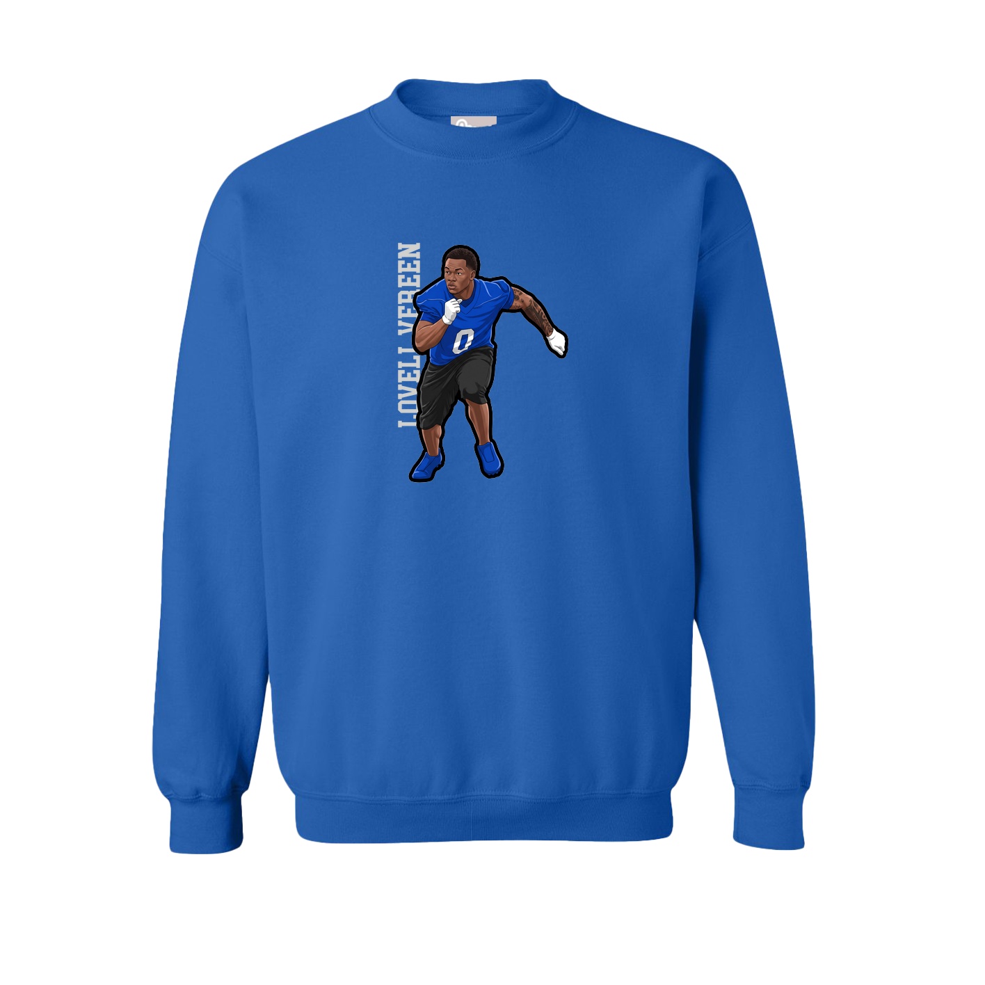Fleece Crew — Name Vertical in Royal
