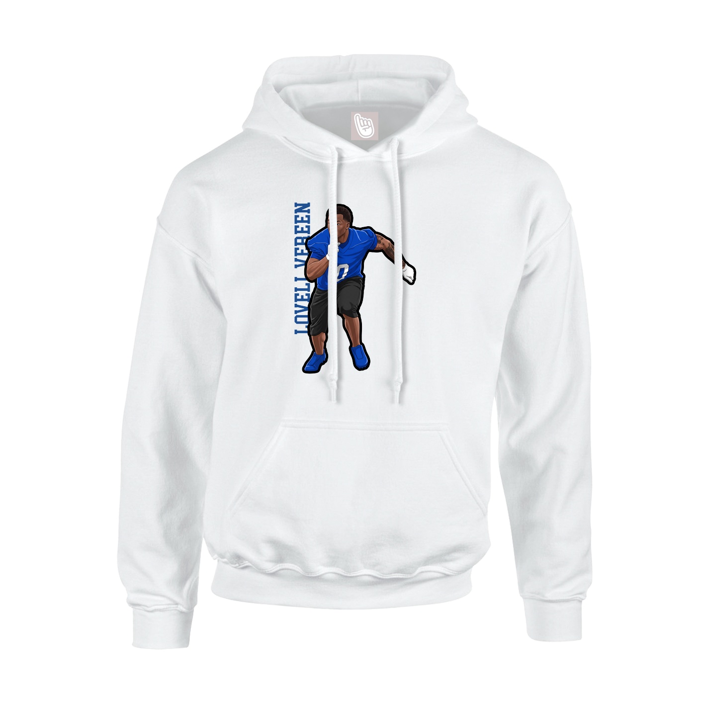 Youth Hoodie — Name Vertical in White