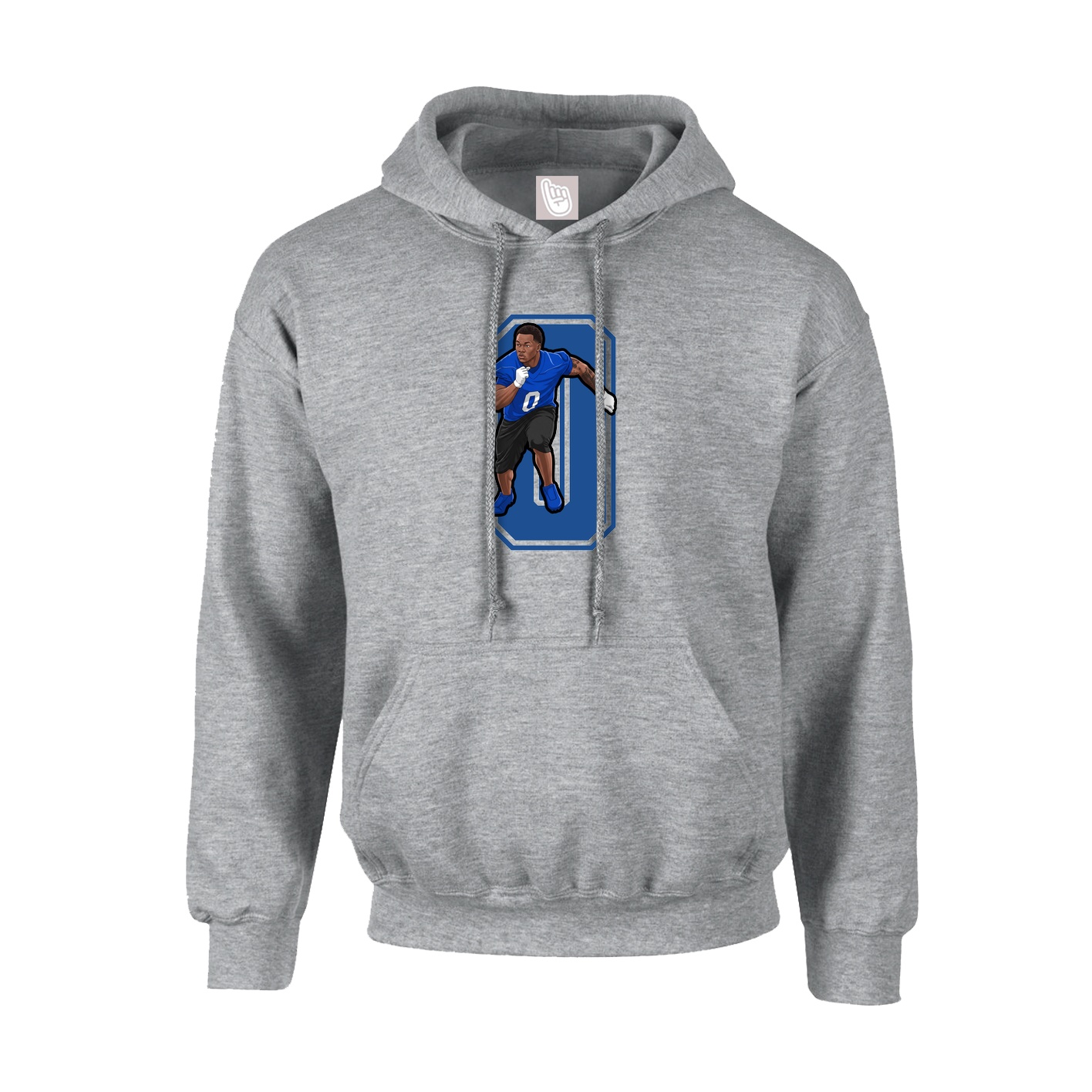 Youth Hoodie — Number in Grey