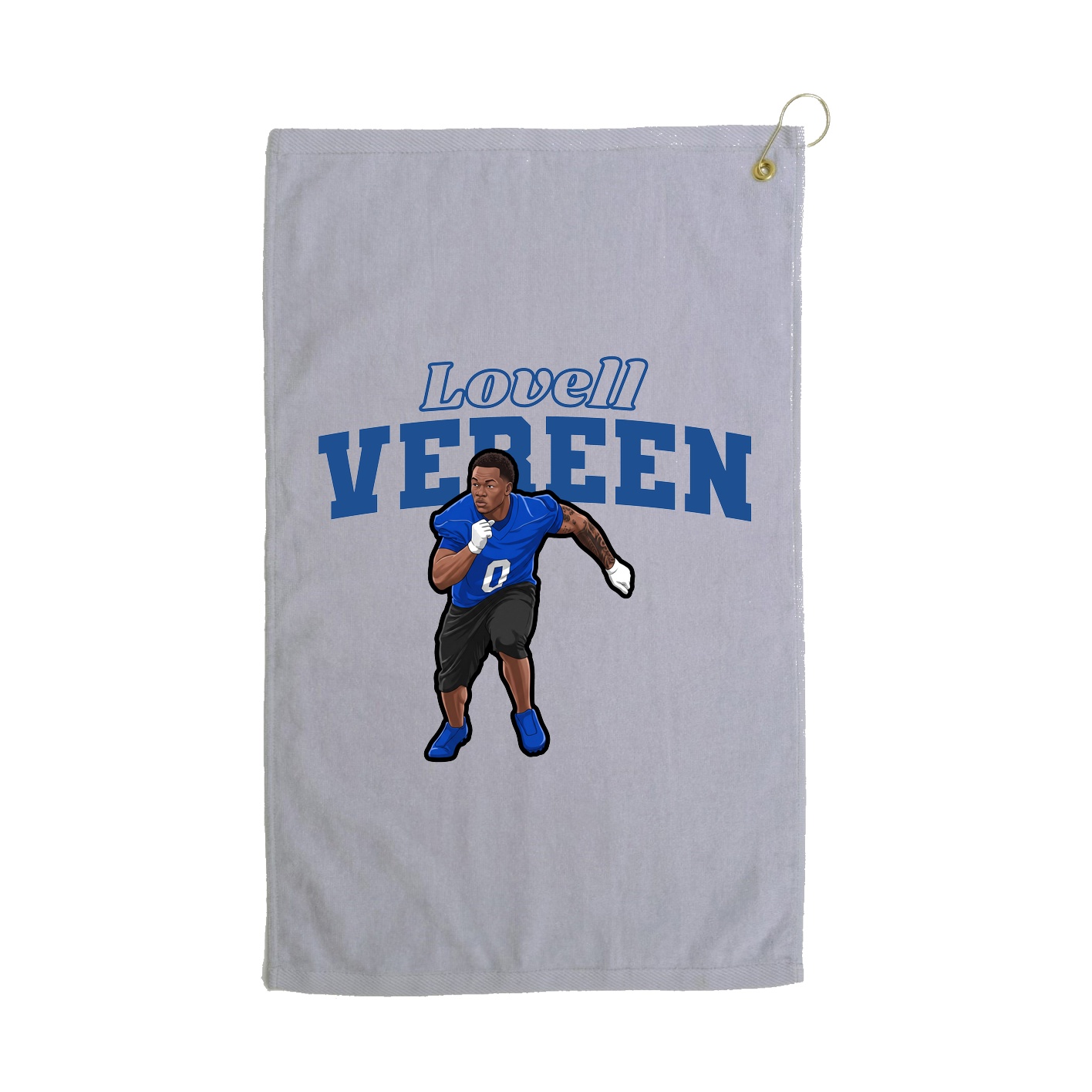 Golf Towel — Name Arch in Grey