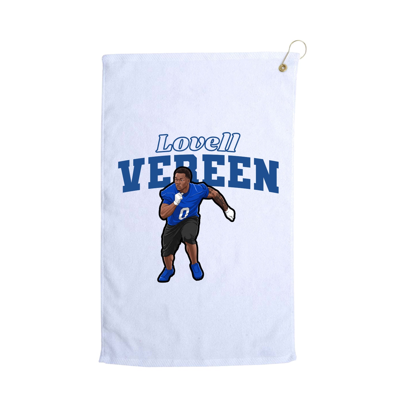 Golf Towel — Name Arch in White