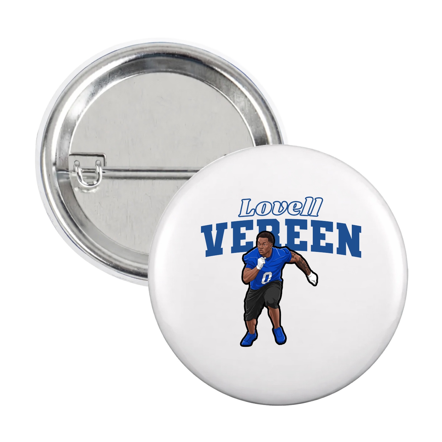 Game Day Button — Name Arch in White