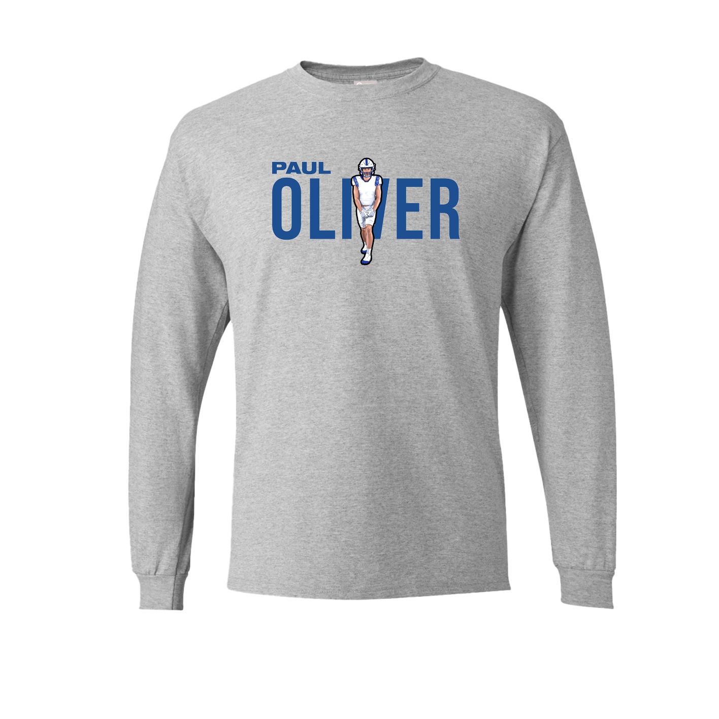 Long Sleeve Tee — Player Name in Grey