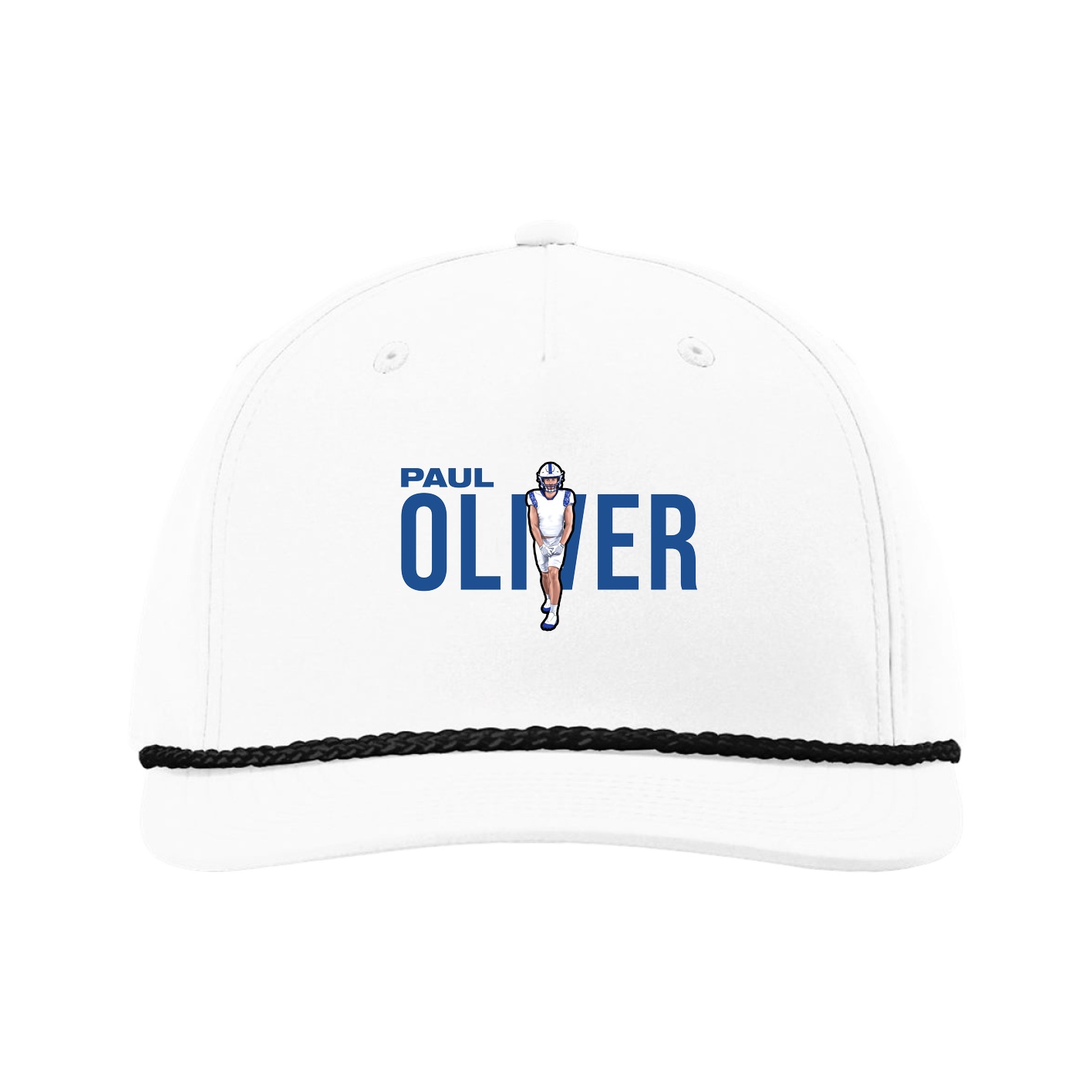 Five-Panel Classic Rope Cap — Player Name in White